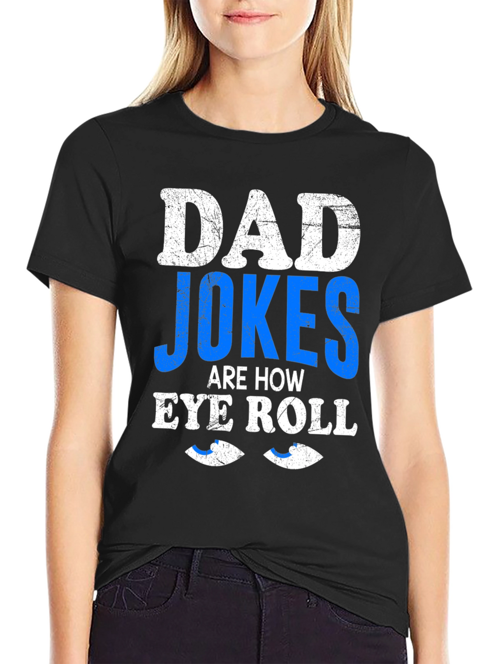 Dad Jokes Eye Roll Graphic Tee