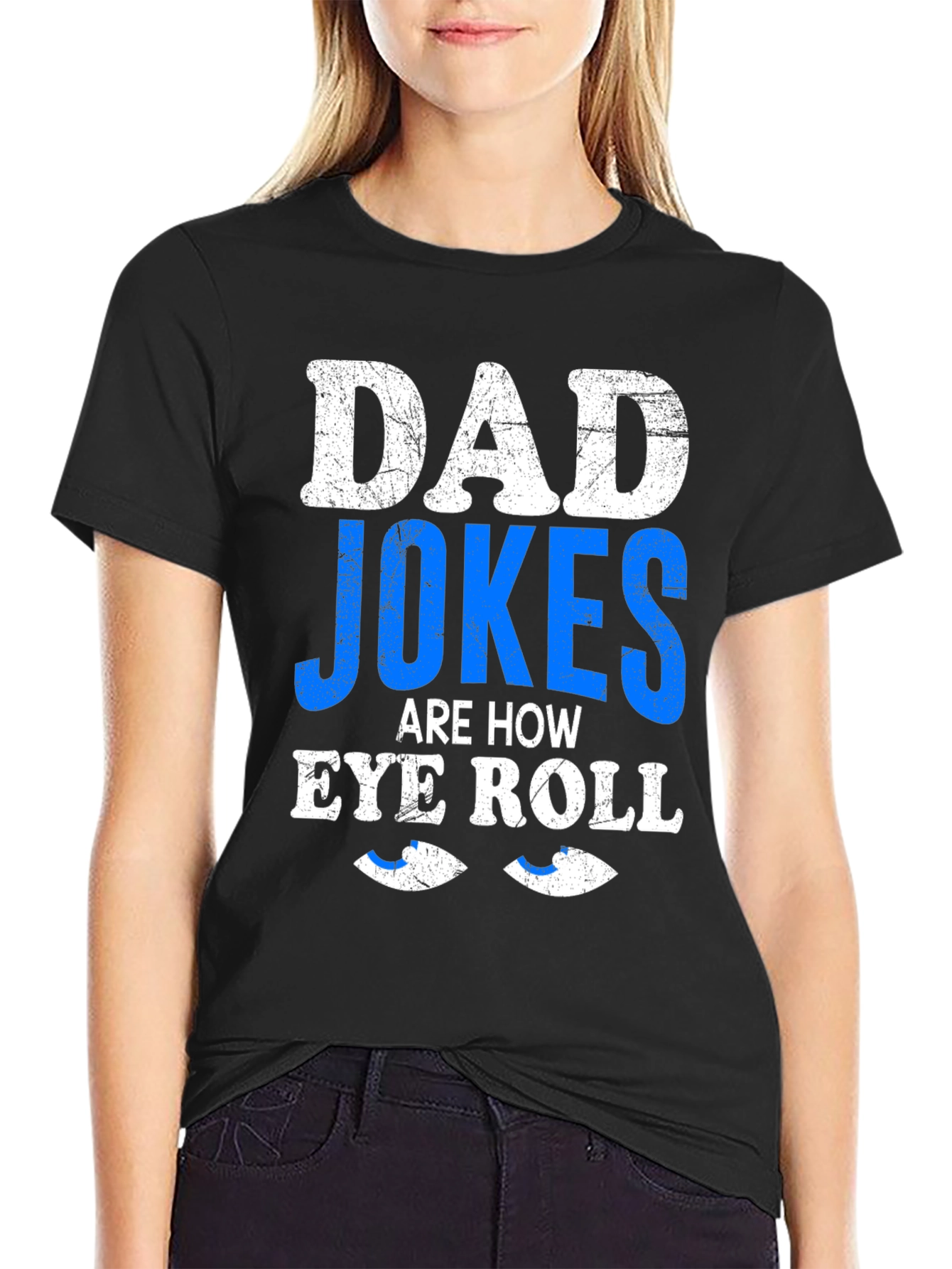 Dad Jokes Eye Roll Graphic Tee