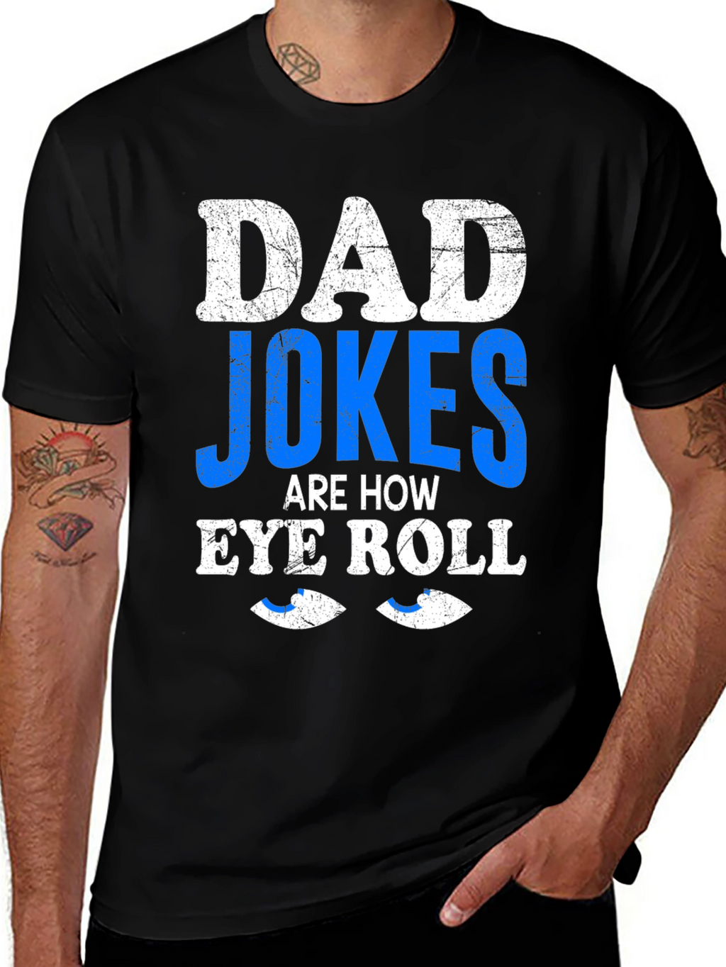 Dad Jokes Eye Roll Graphic Tee