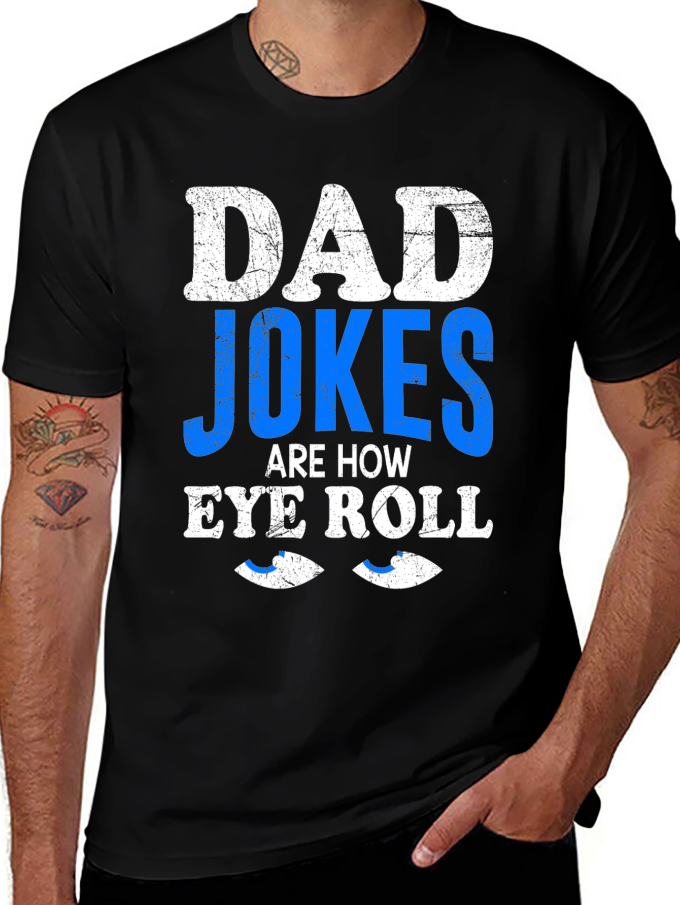 Dad Jokes Eye Roll Graphic Tee