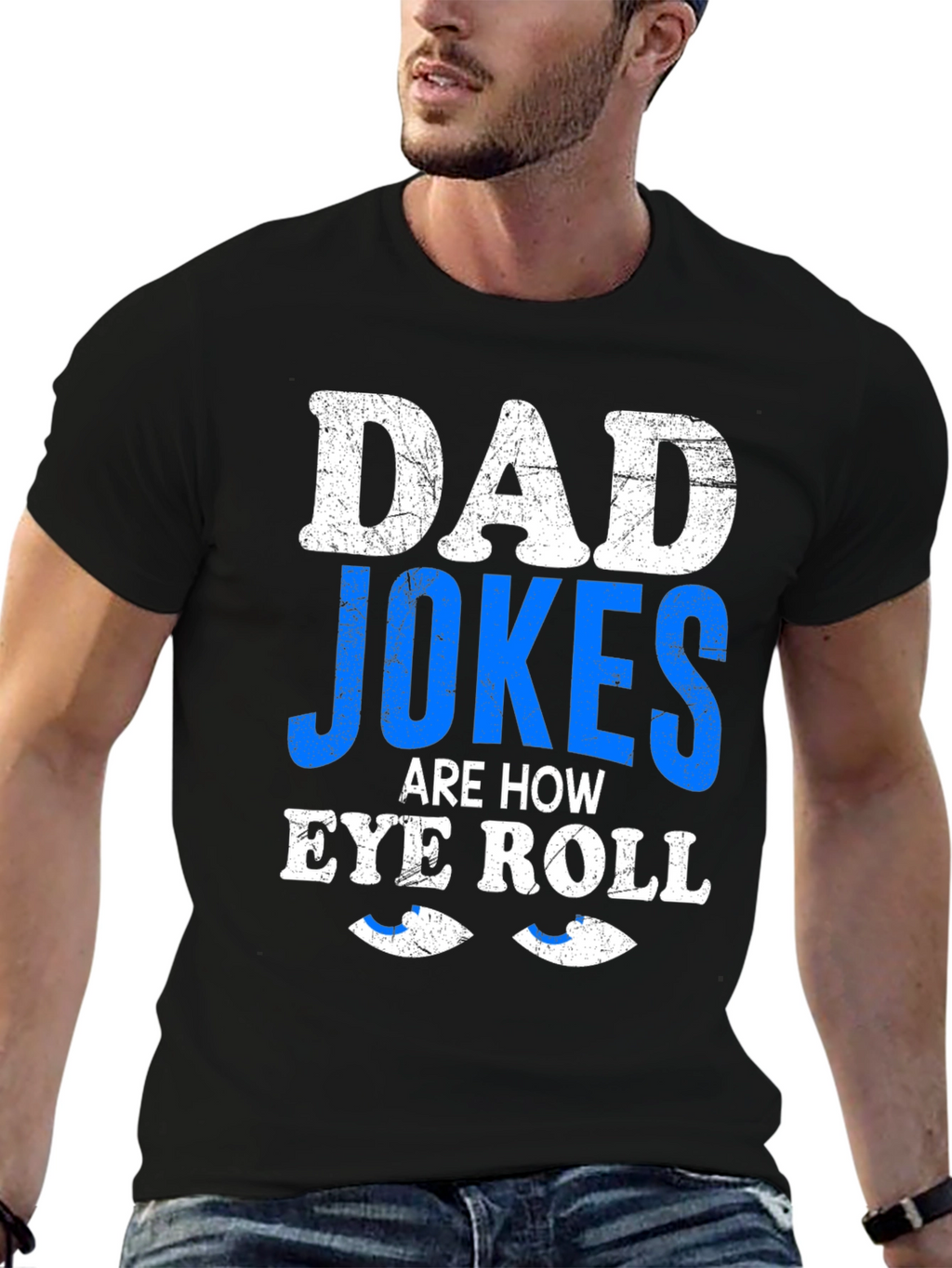 Dad Jokes Eye Roll Graphic Tee