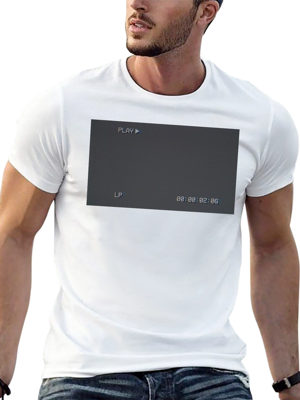 Retro Camcorder Screen Black T-Shirt