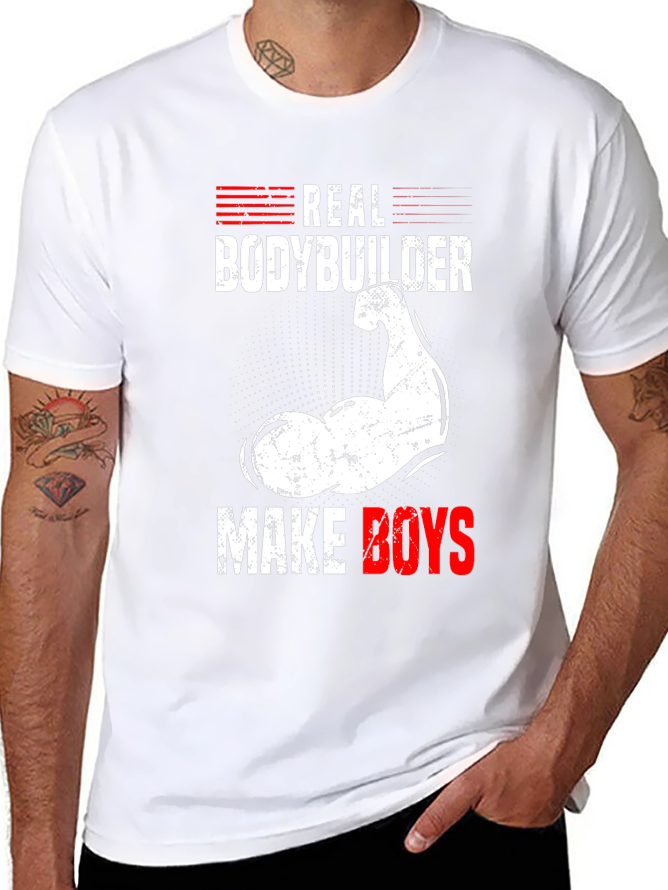 Real Bodybuilder T-Shirt - Make Boys Mens Tee