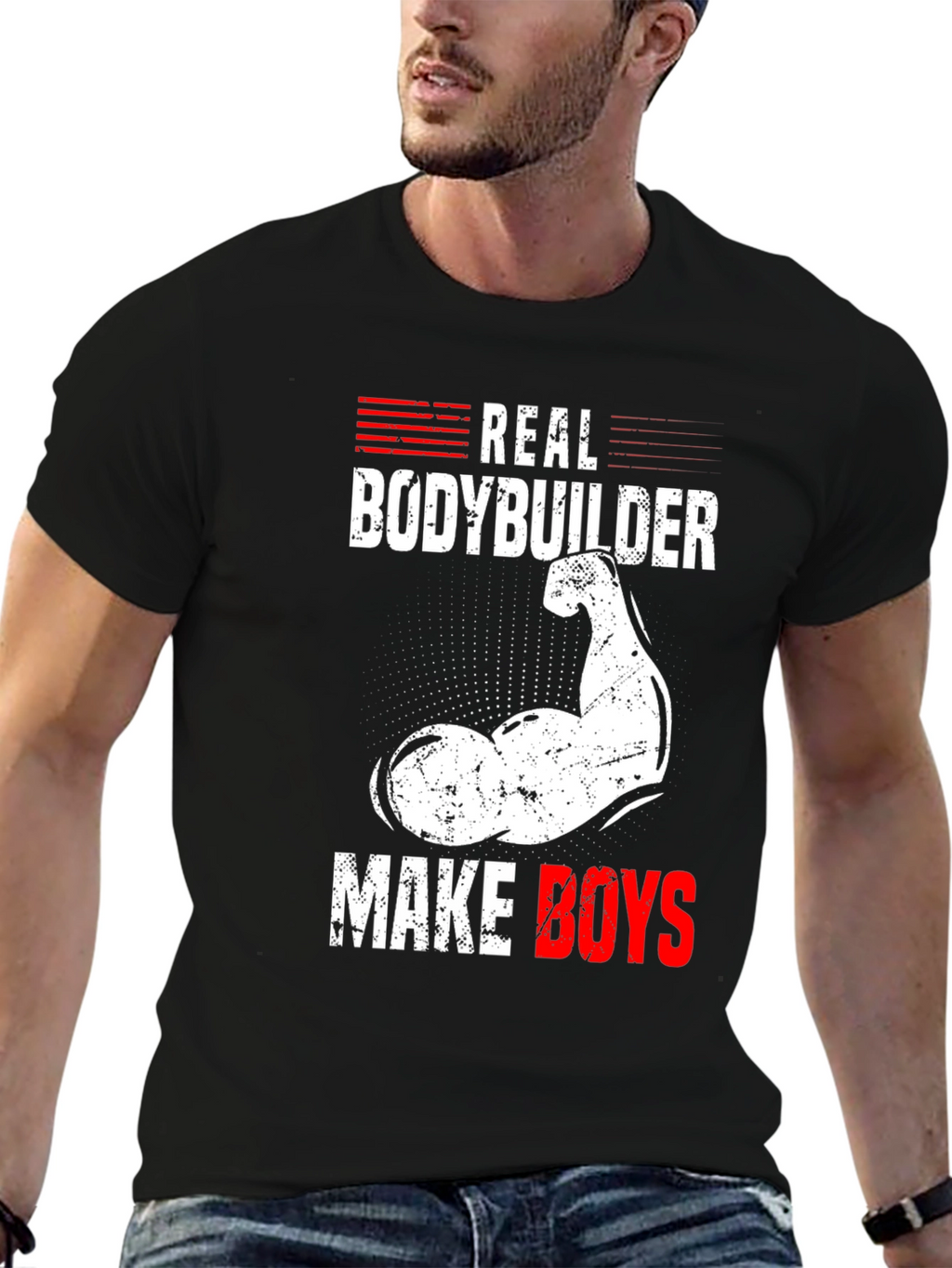 Real Bodybuilder T-Shirt - Make Boys Mens Tee