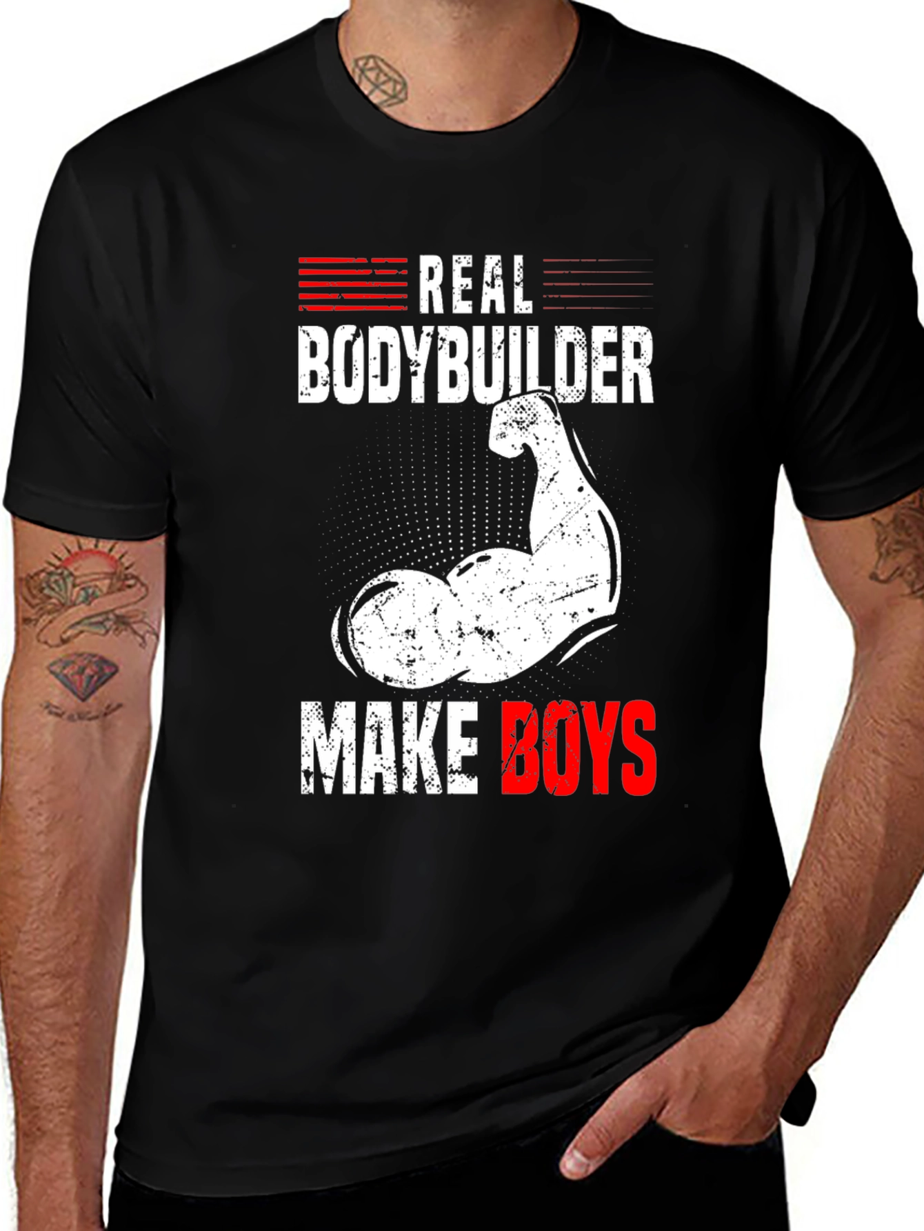 Real Bodybuilder T-Shirt - Make Boys Mens Tee