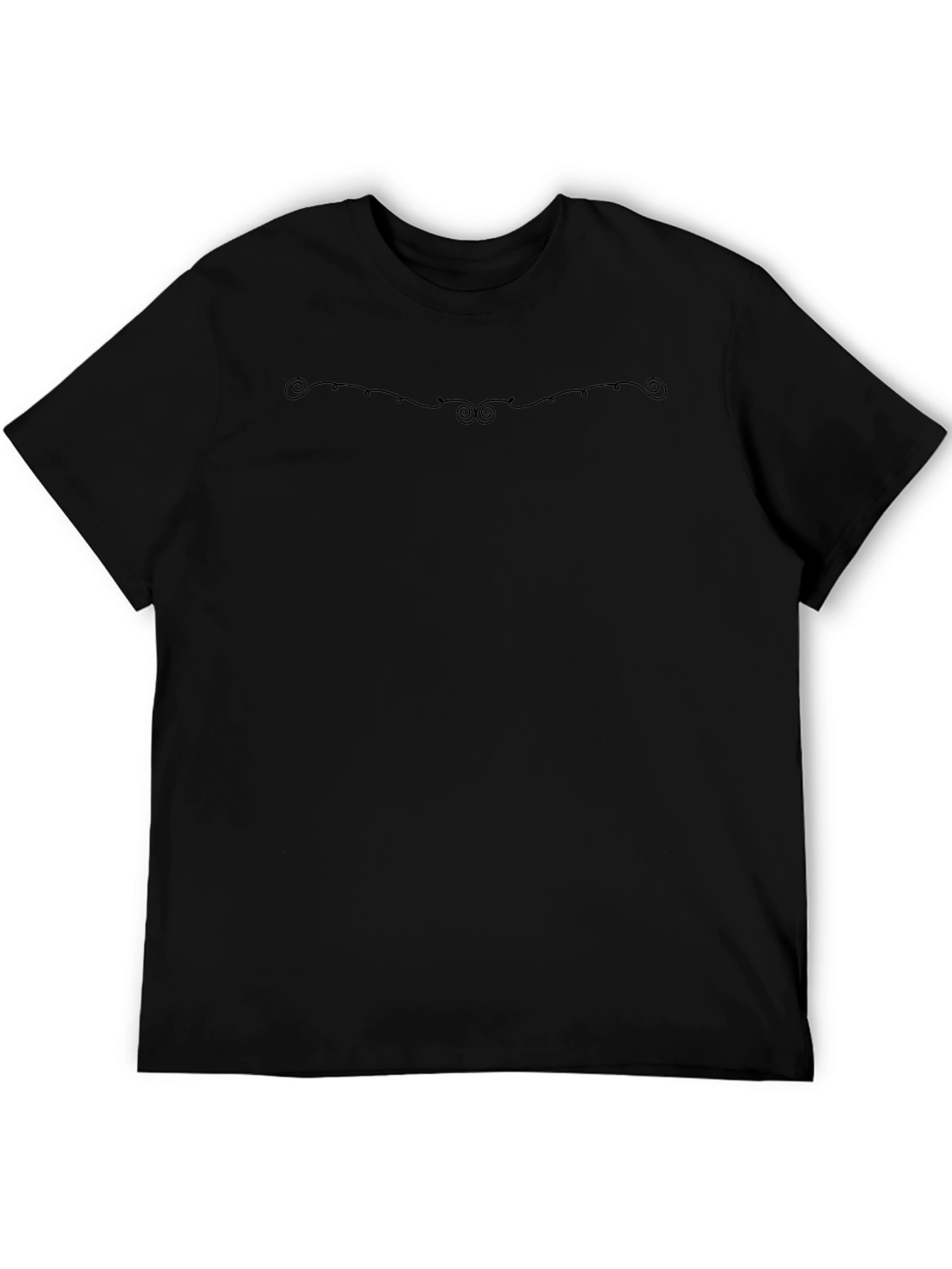 Mens Classic Black Crew Neck T-Shirt with Subtle Design