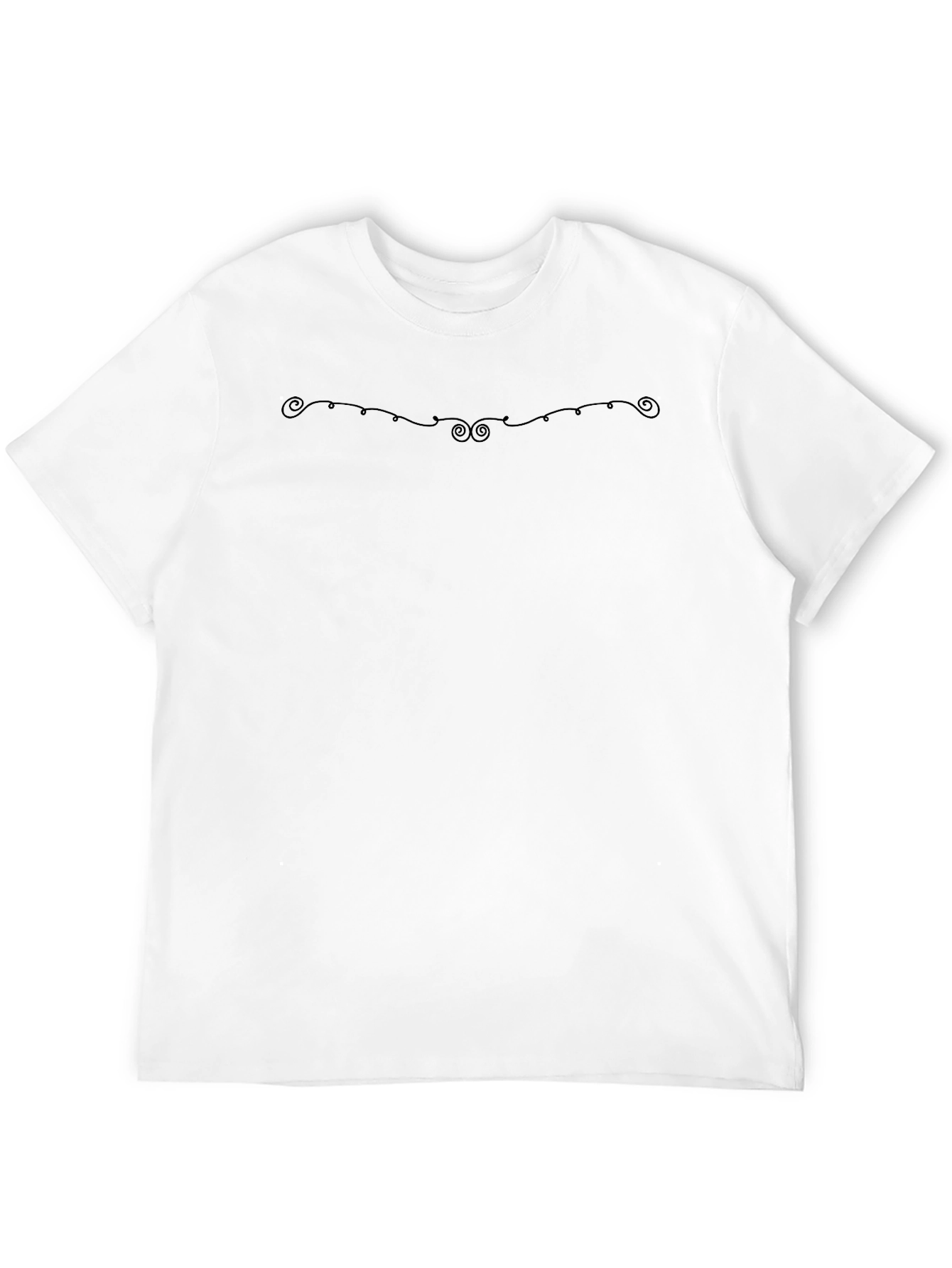 Mens Classic Black Crew Neck T-Shirt with Subtle Design