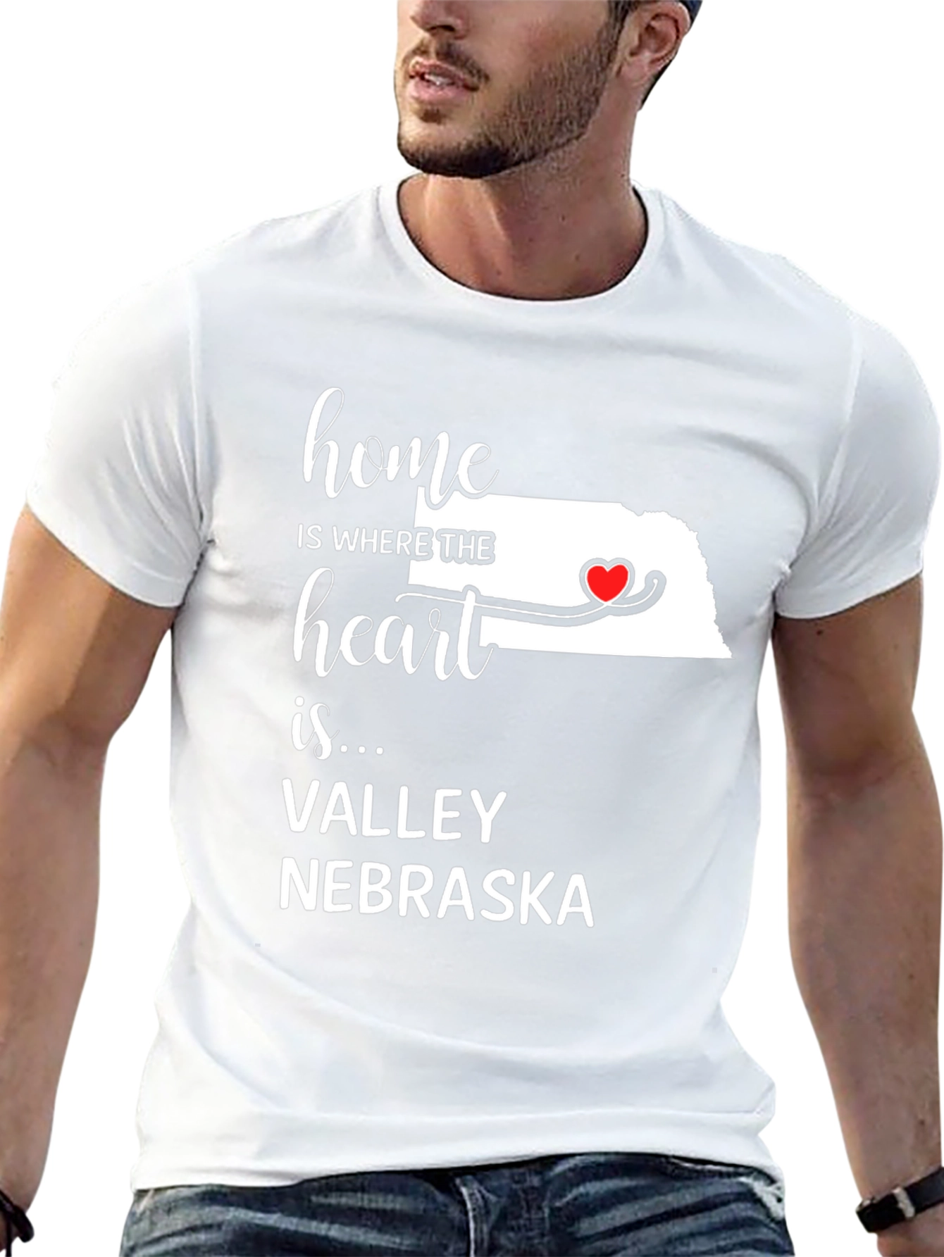 Home is Where the Heart is Valley Nebraska T-Shirt