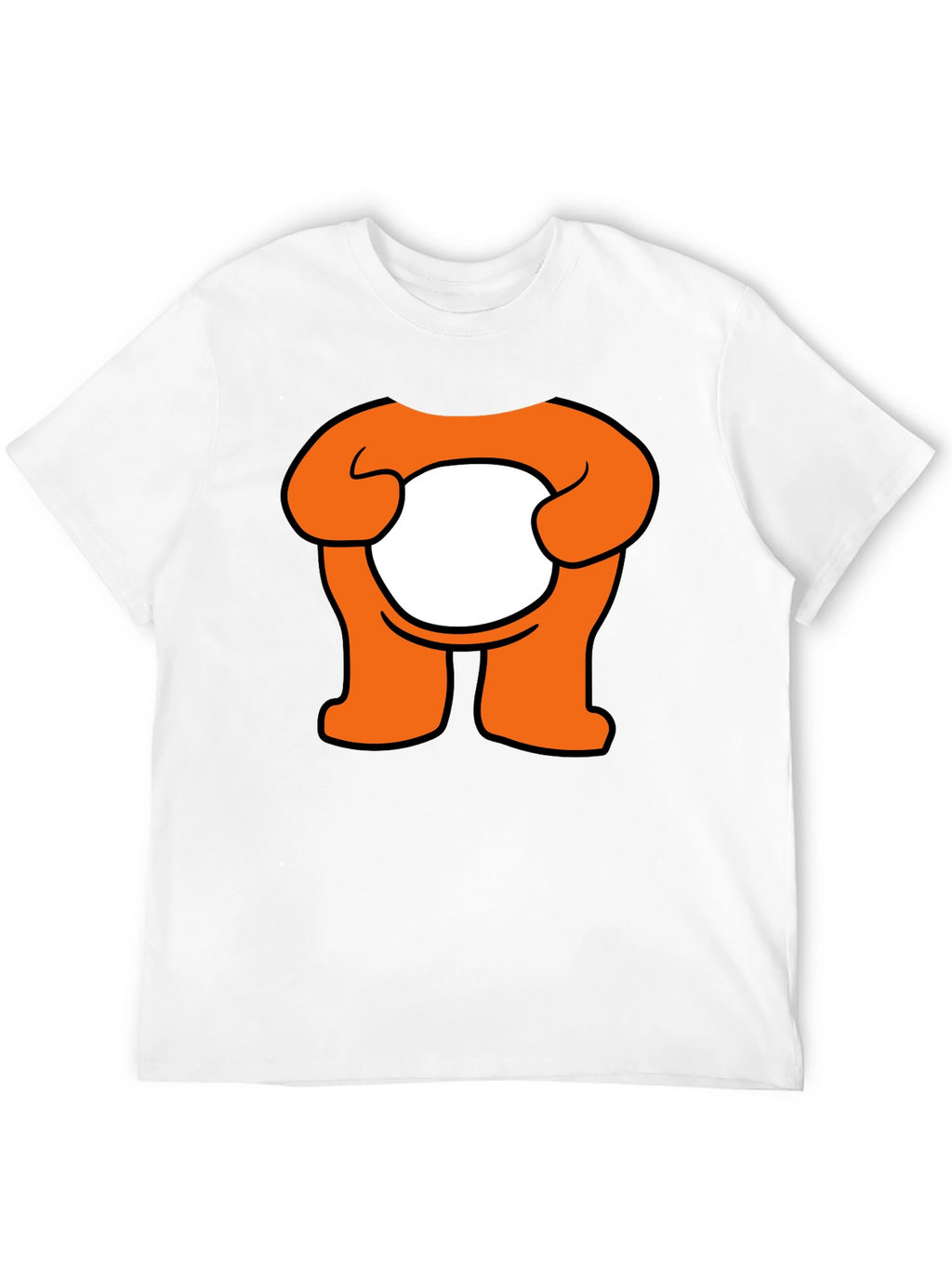 Orange Cartoon Character Graphic Black T-Shirt