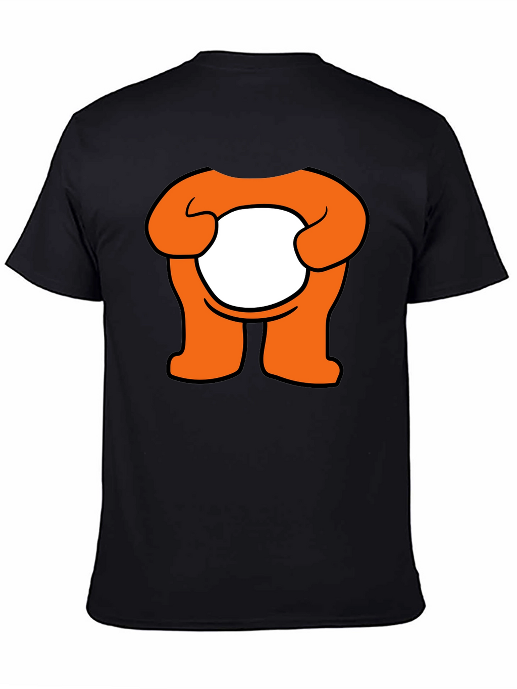Orange Cartoon Character Graphic Black T-Shirt