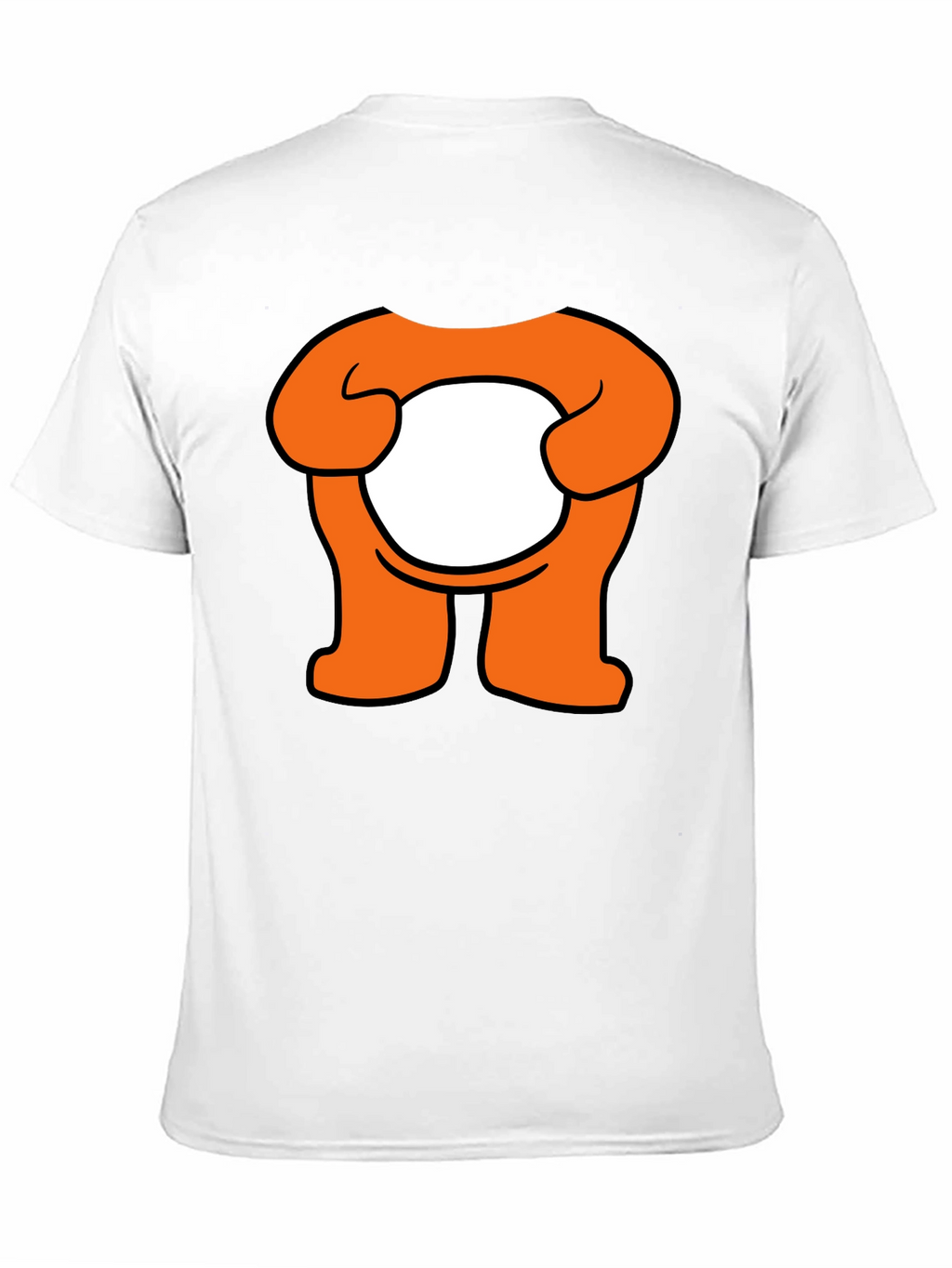 Orange Cartoon Character Graphic Black T-Shirt
