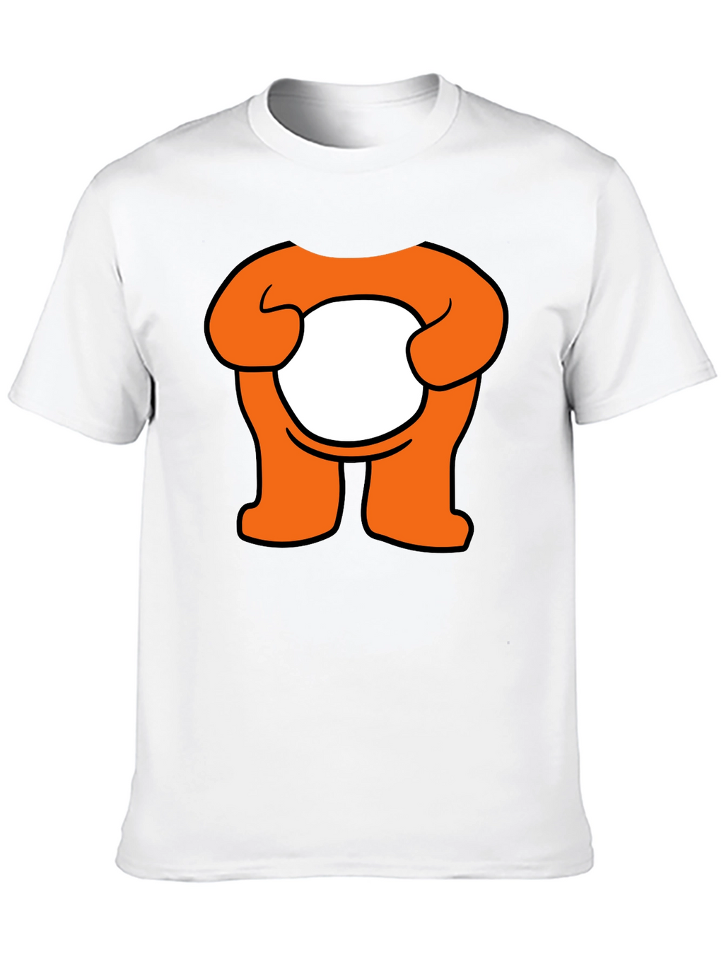 Orange Cartoon Character Graphic Black T-Shirt