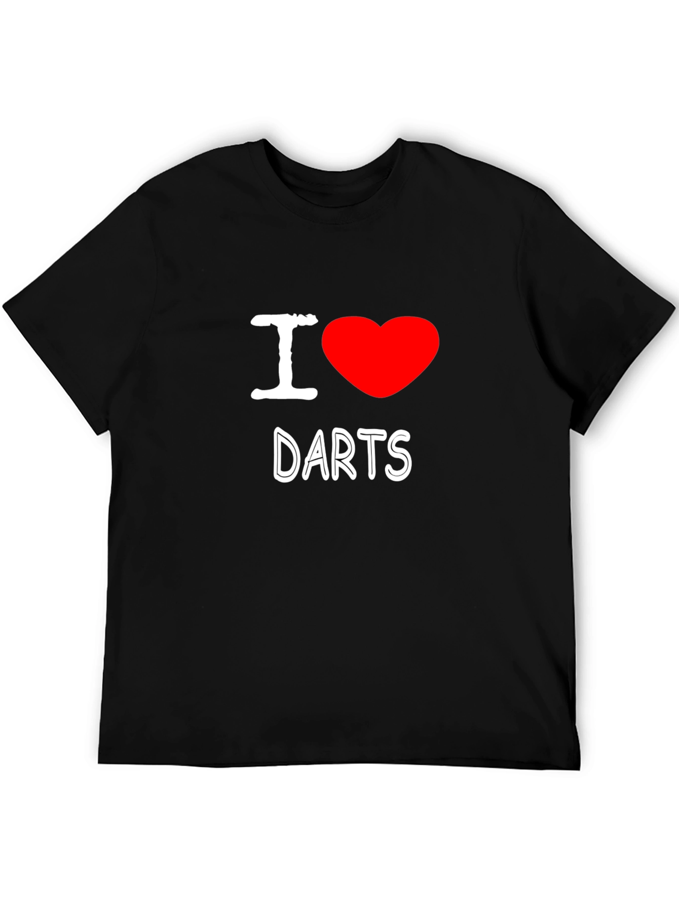 I Love Darts T-Shirt - Black Casual Tee