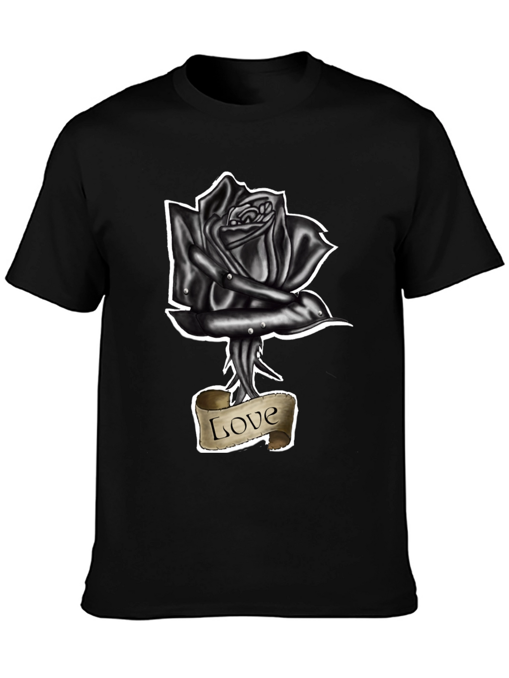 Black Rose Love Tattoo Graphic T-Shirt