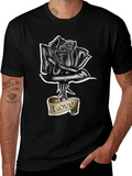 Black Rose Love Tattoo Graphic T-Shirt