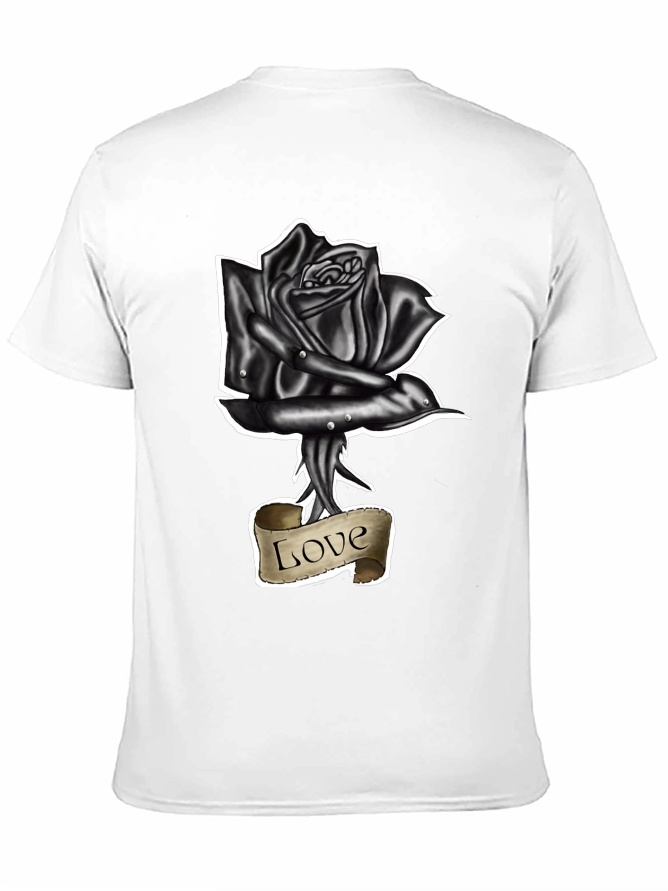 Black Rose Love Tattoo Graphic T-Shirt