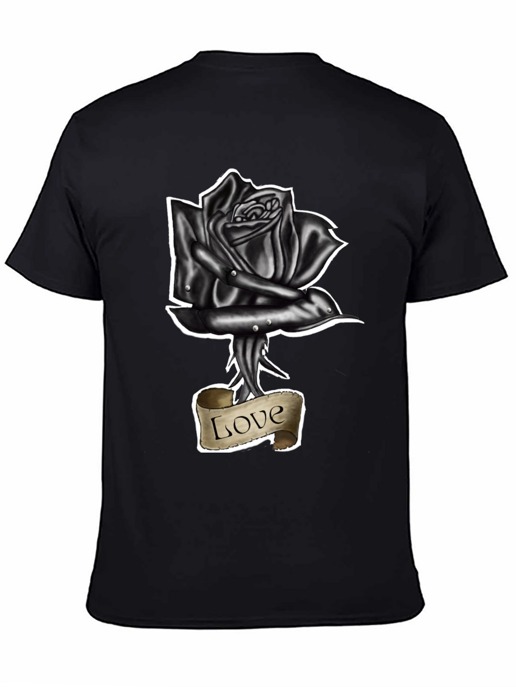 Black Rose Love Tattoo Graphic T-Shirt
