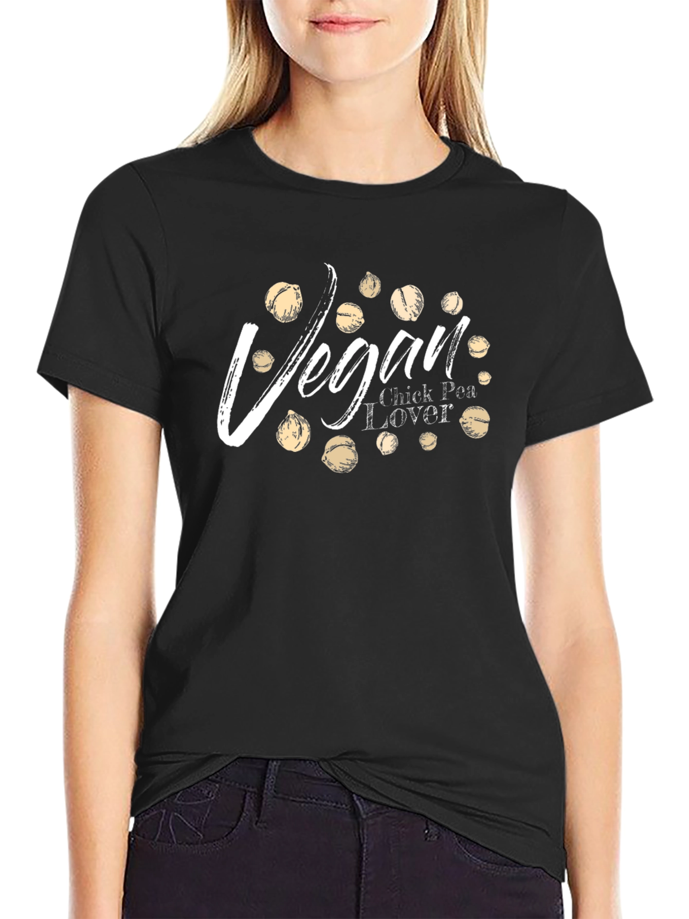 Vegan Chick Pea Lover Black T-Shirt