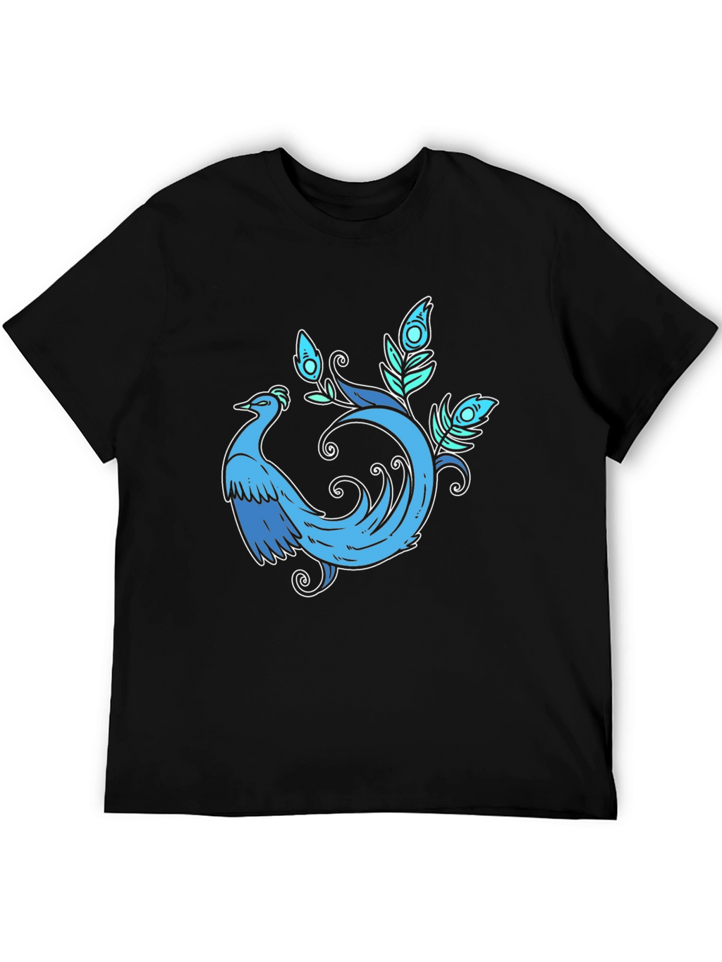 Blue Phoenix Graphic Tee - Stylish Bird Design