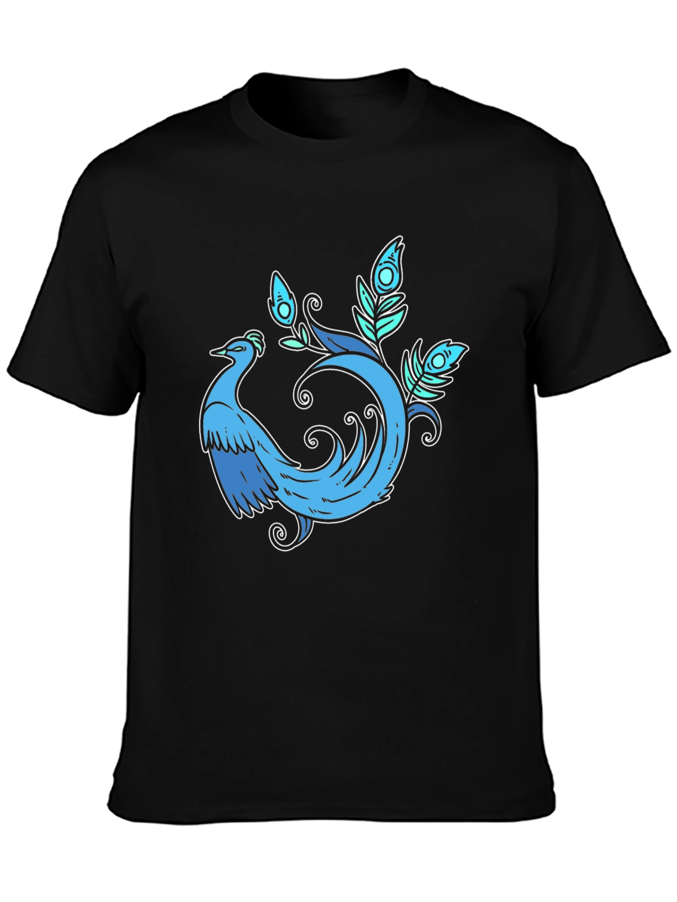 Blue Phoenix Graphic Tee - Stylish Bird Design