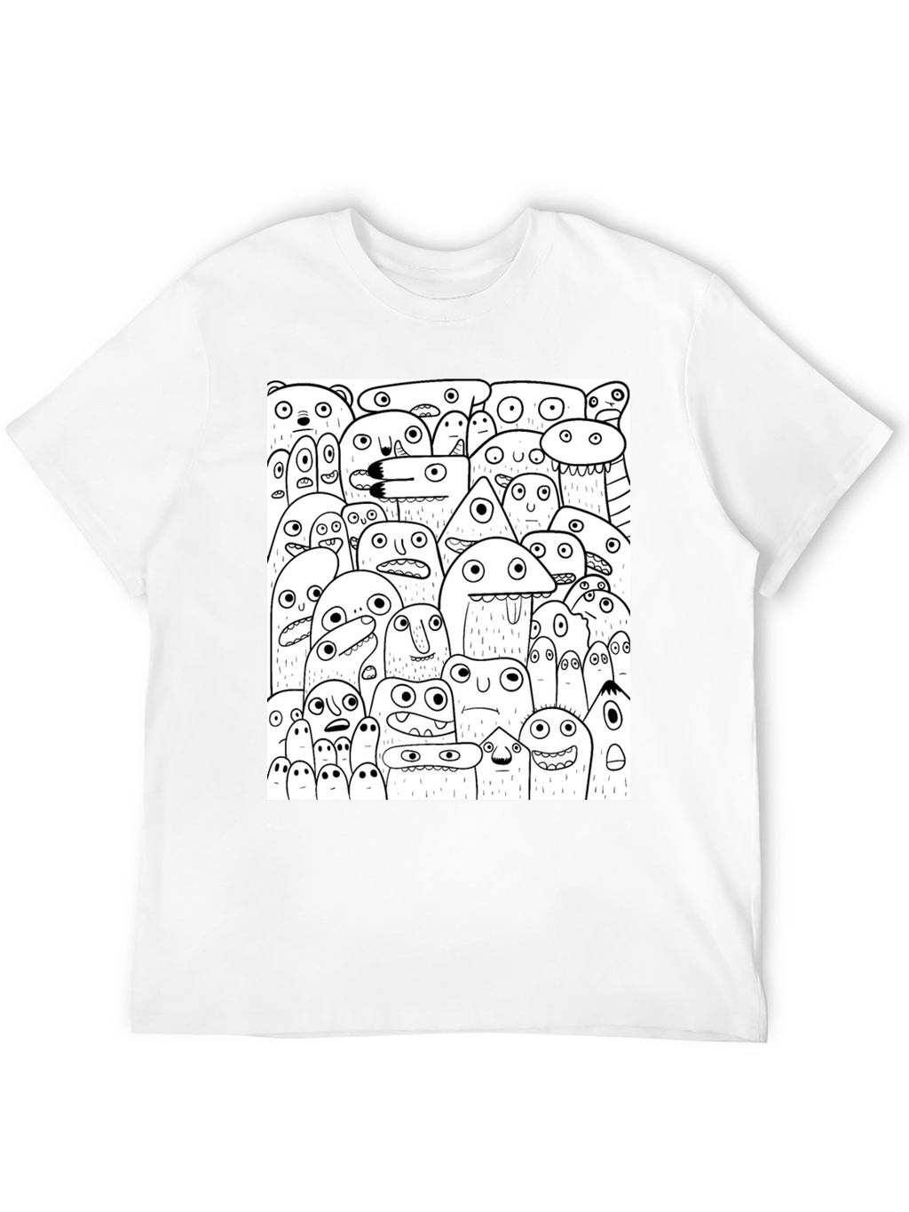 Monster Doodle Graphic Tee - Black Cotton