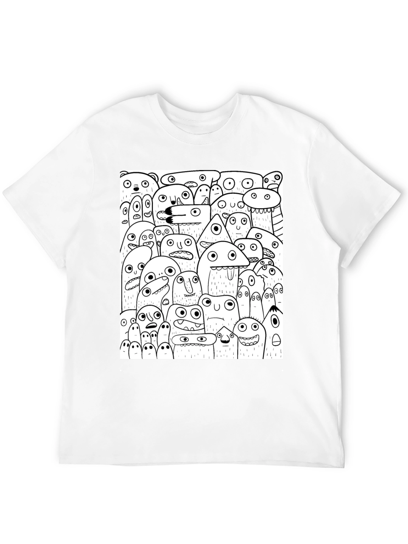 Monster Doodle Graphic Tee - Black Cotton