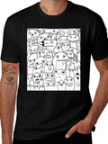 Monster Doodle Graphic Tee - Black Cotton