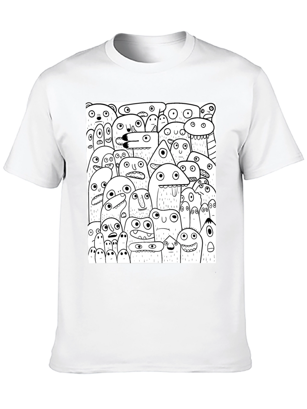 Monster Doodle Graphic Tee - Black Cotton