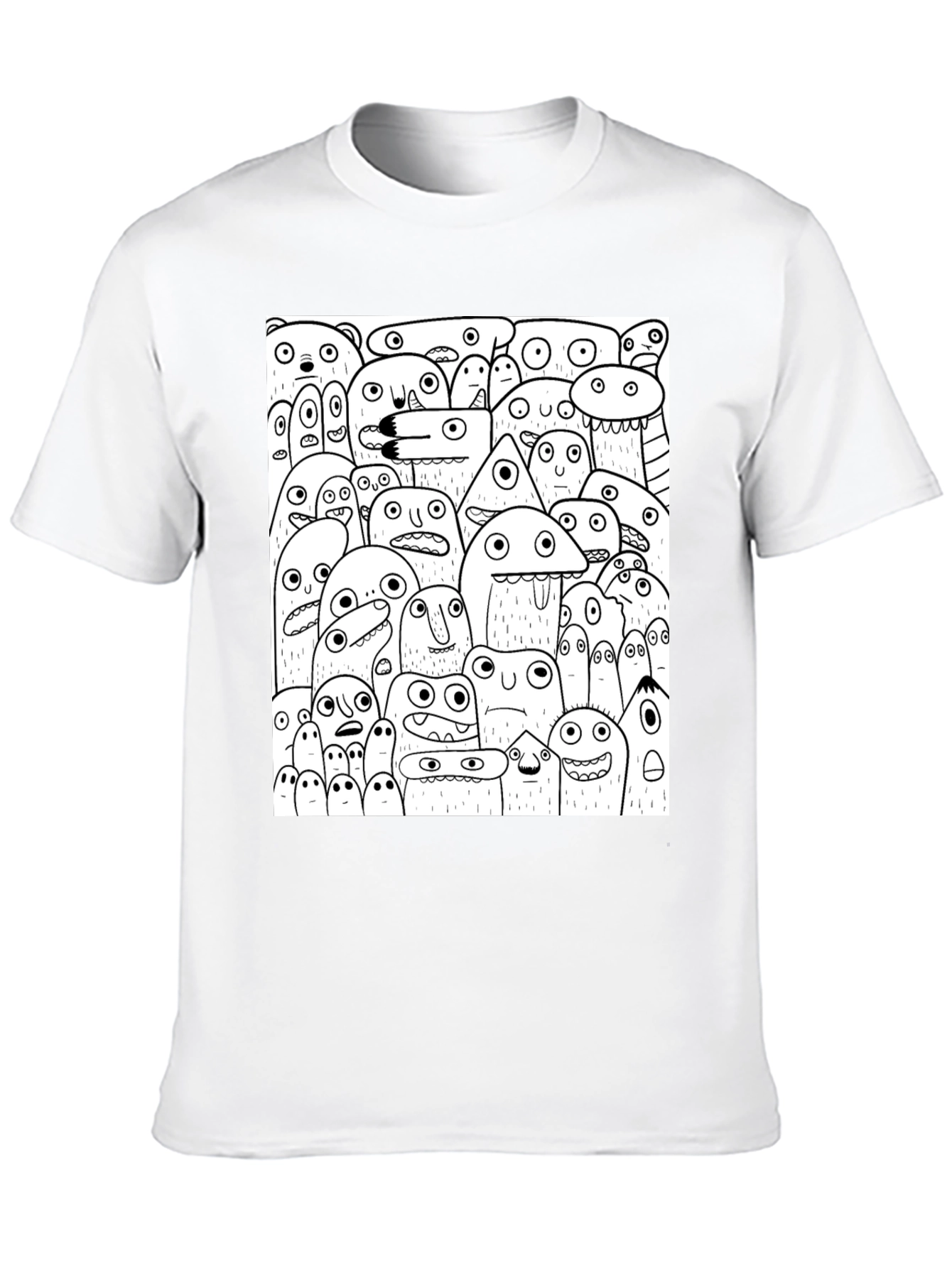 Monster Doodle Graphic Tee - Black Cotton