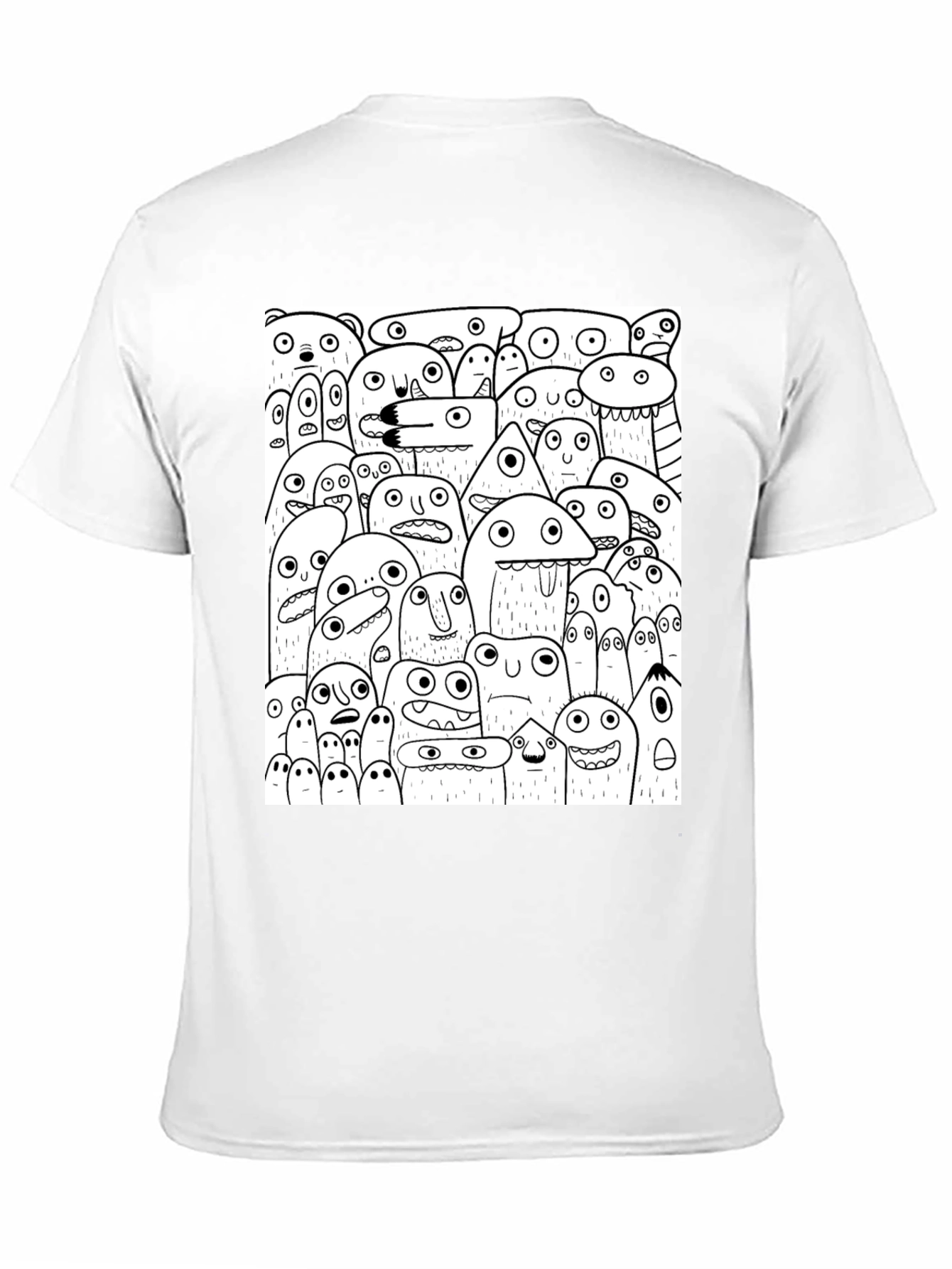 Monster Doodle Graphic Tee - Black Cotton