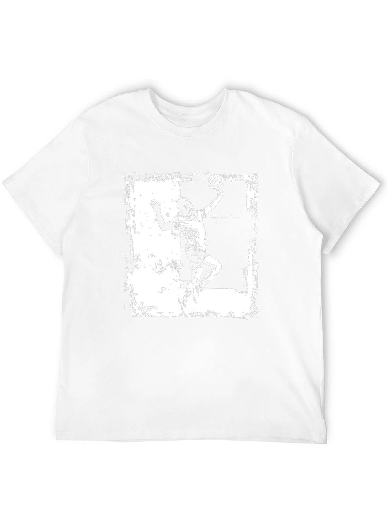 Basketball Player Graphic Tee - Black Cotton T-Shirt