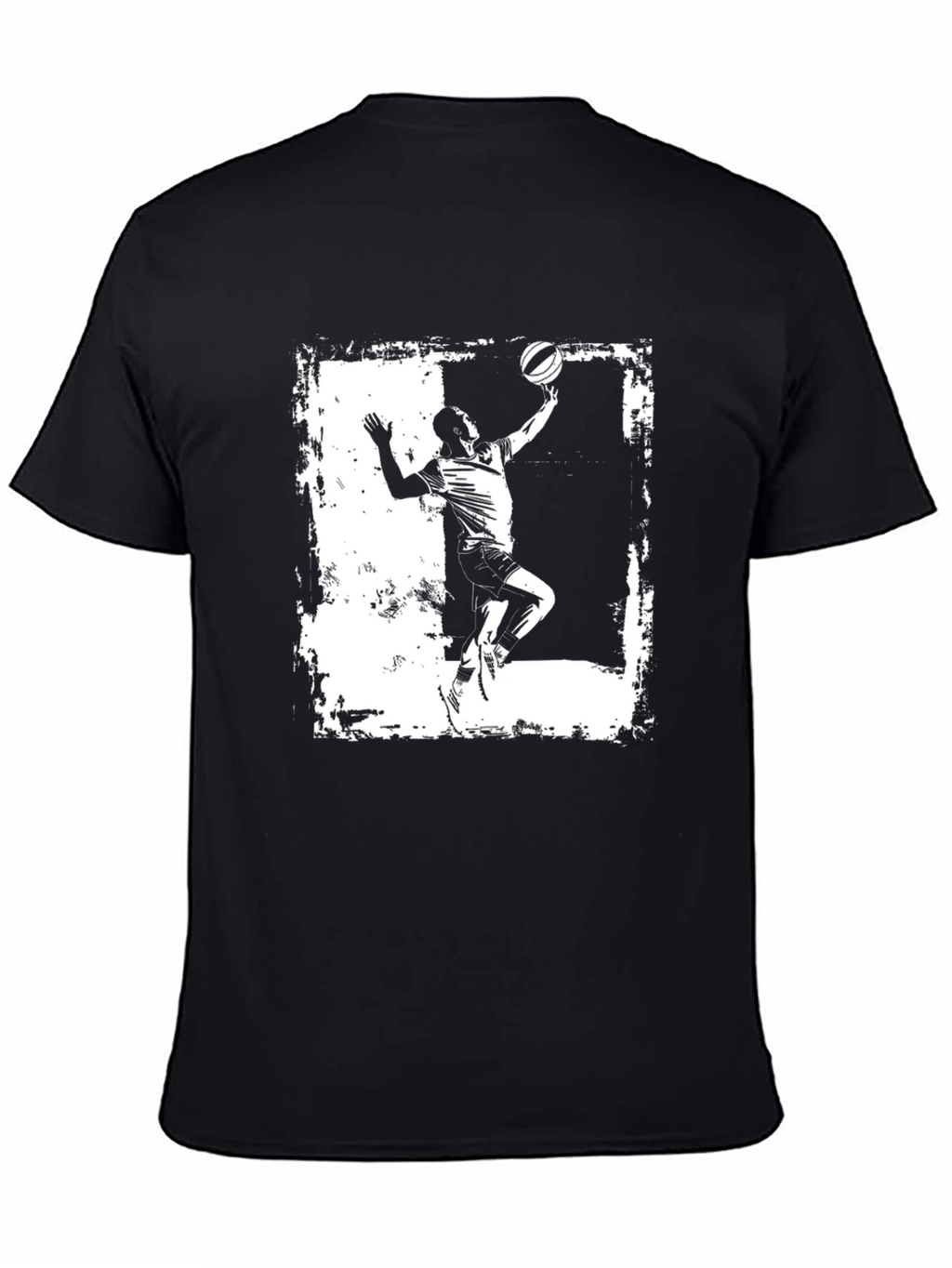 Basketball Player Graphic Tee - Black Cotton T-Shirt