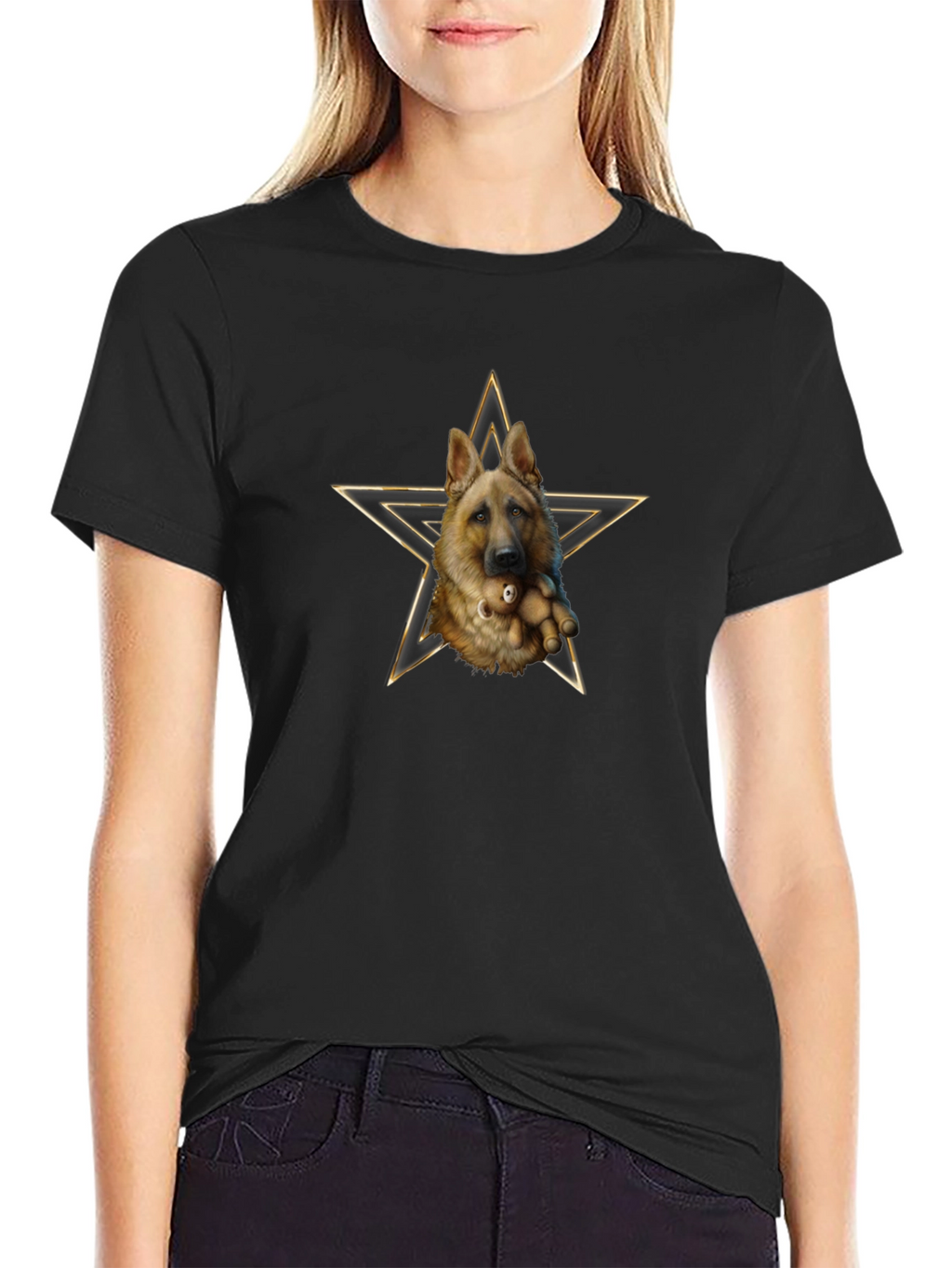 German Shepherd Dog Star Graphic T-Shirt