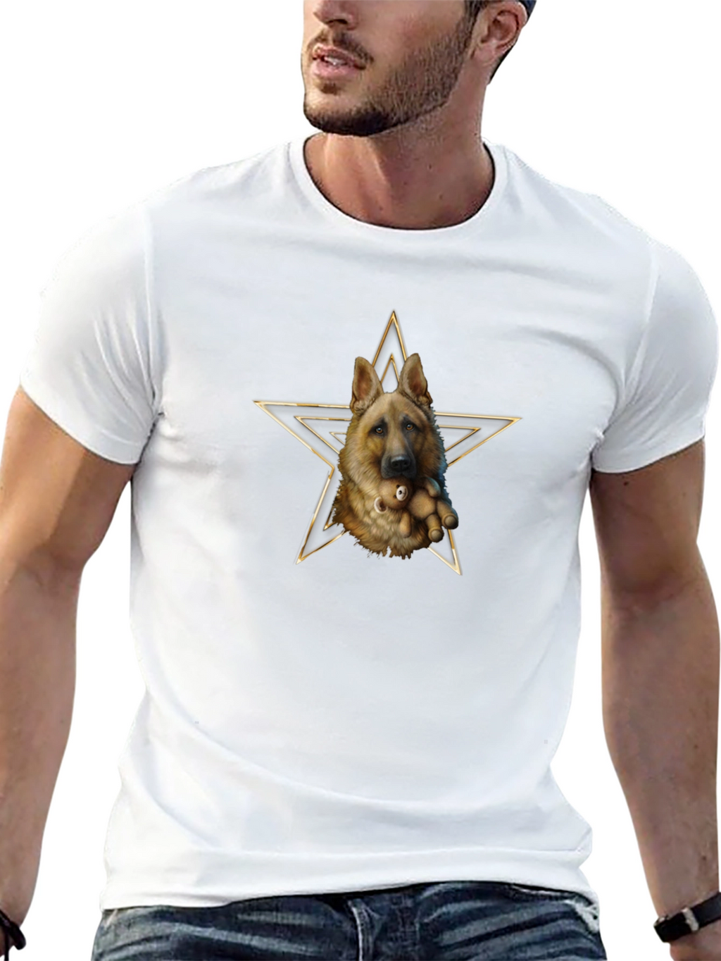 German Shepherd Dog Star Graphic T-Shirt