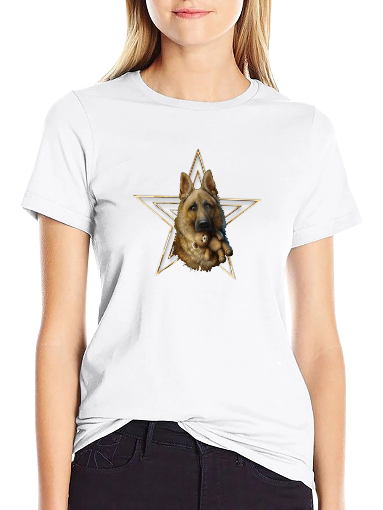 German Shepherd Dog Star Graphic T-Shirt