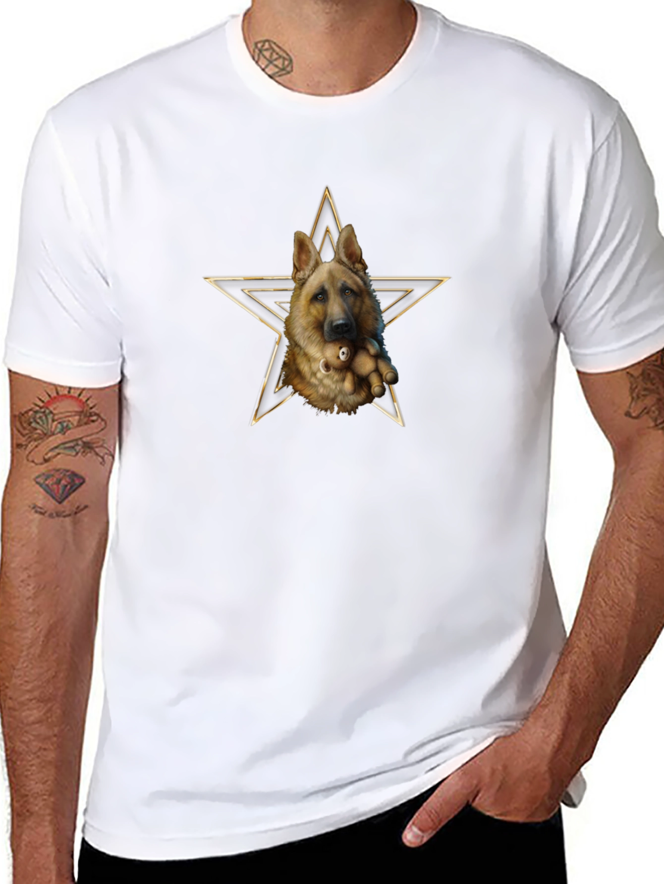 German Shepherd Dog Star Graphic T-Shirt