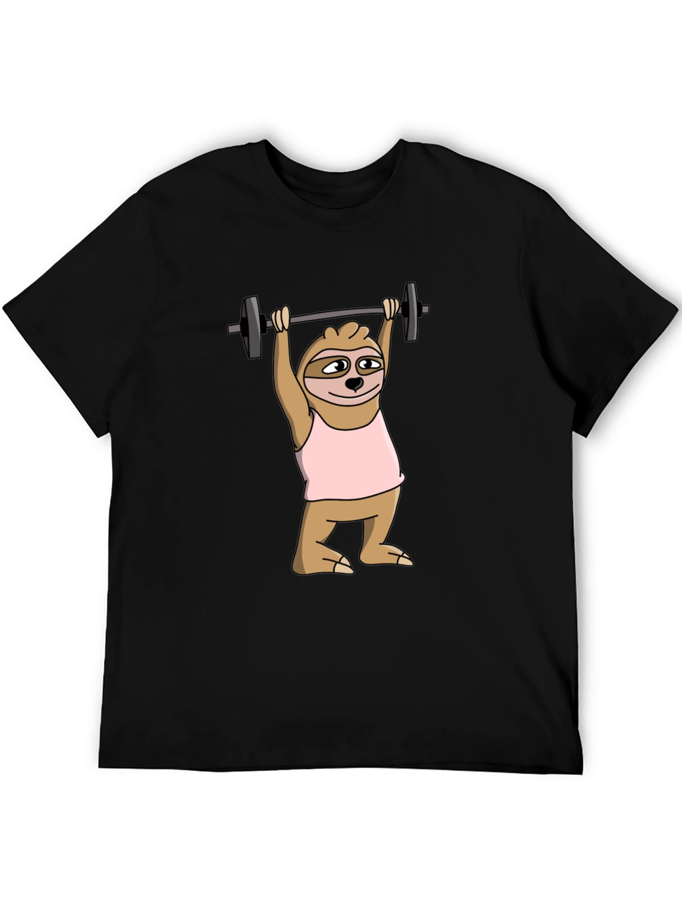 Sloth Lifting Weights Graphic Tee - Funny Workout Shirt