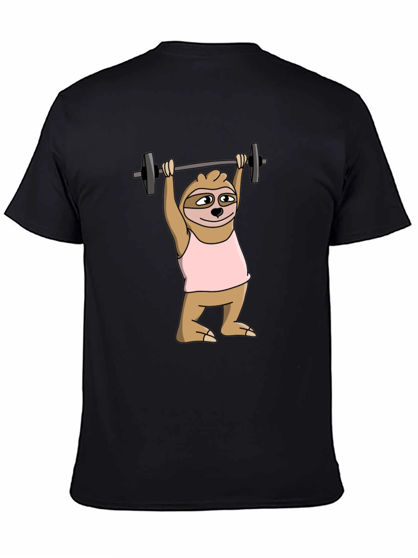 Sloth Lifting Weights Graphic Tee - Funny Workout Shirt