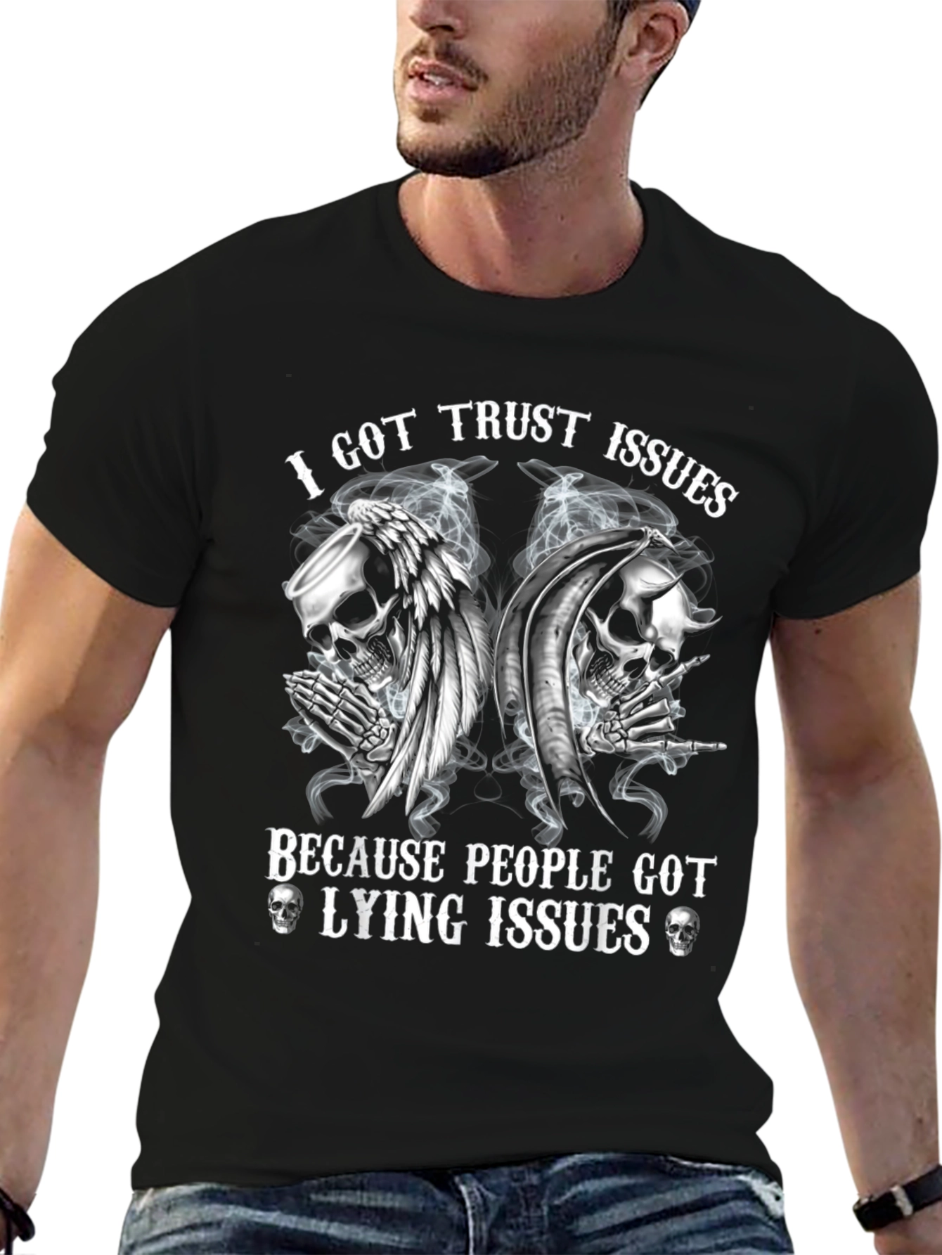 I Got Trust Issues Graphic Tee - Black