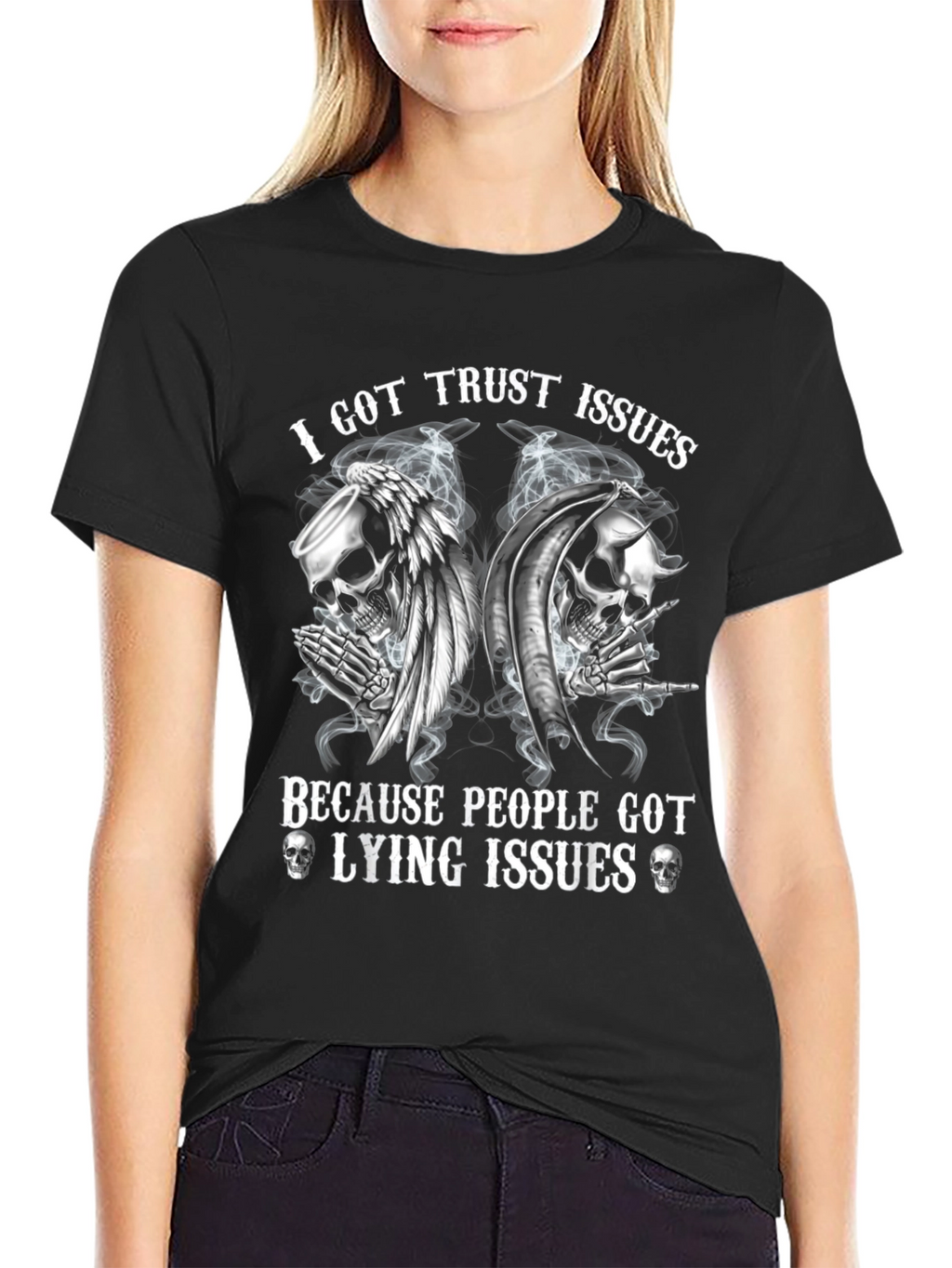 I Got Trust Issues Graphic Tee - Black