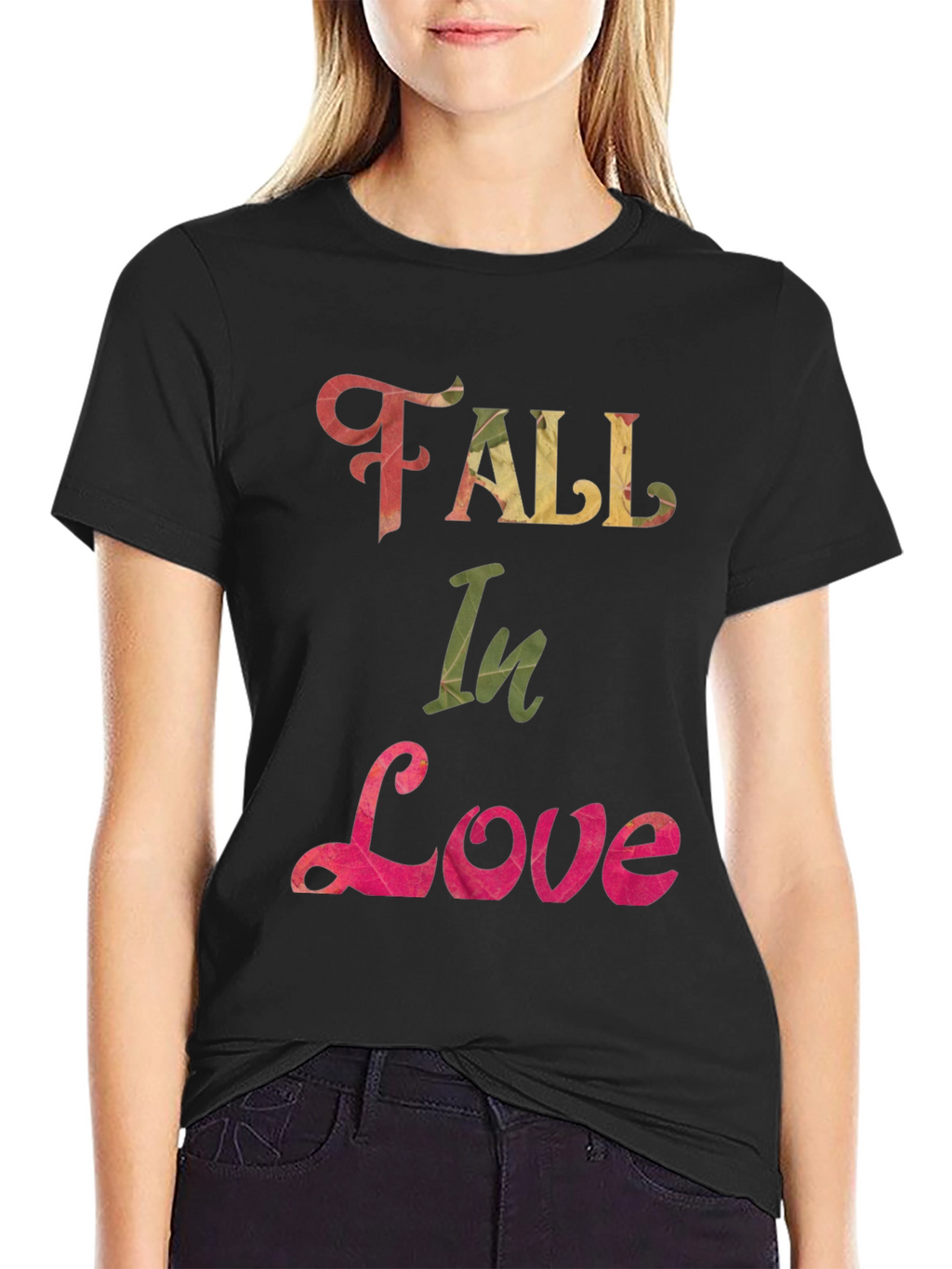 Fall In Love T-Shirt - Black Graphic Tee