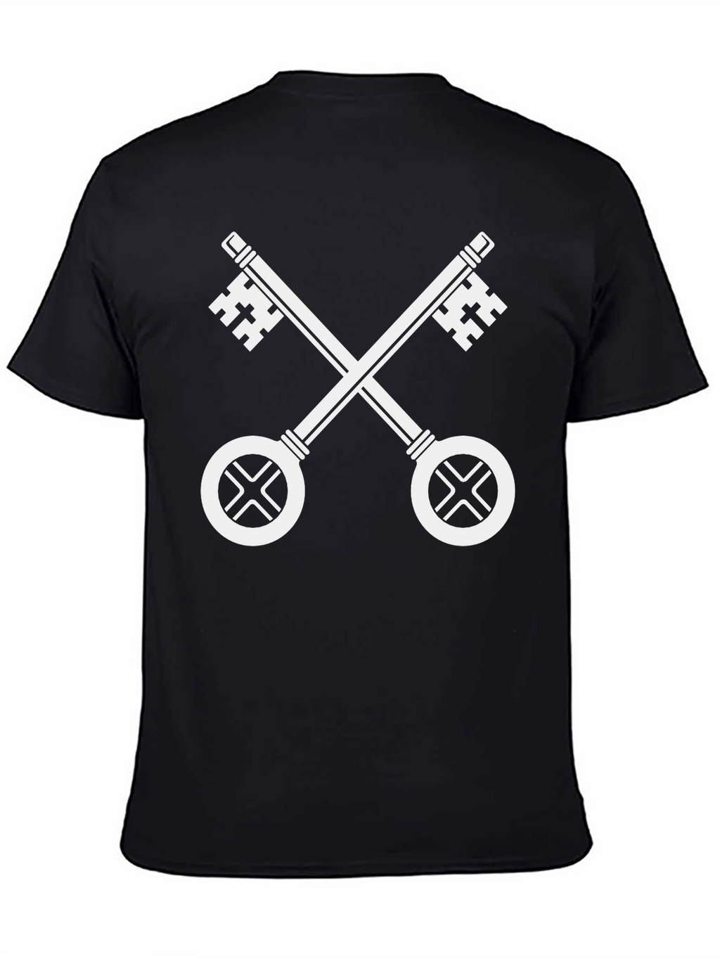 Crossed Keys Black T-Shirt - Papal Symbol
