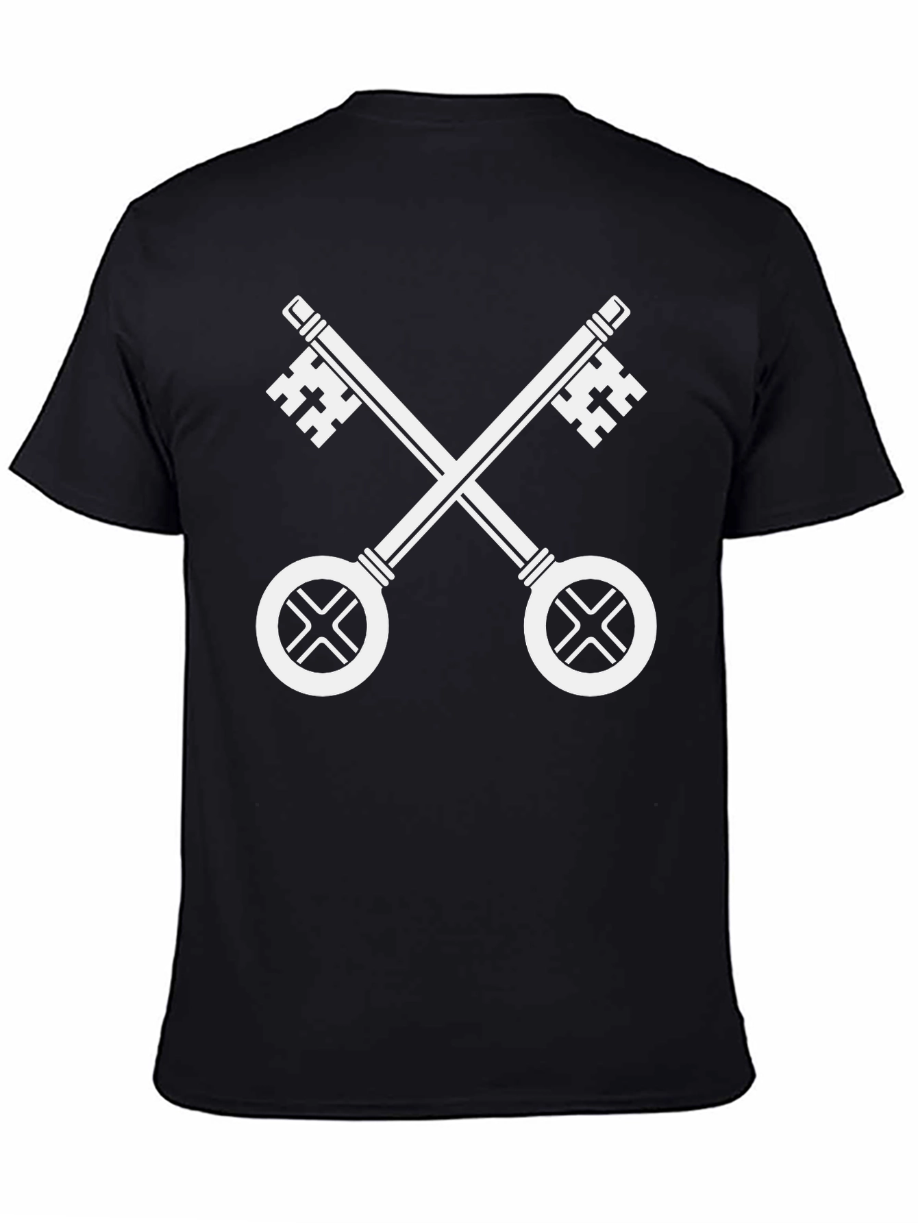 Crossed Keys Black T-Shirt - Papal Symbol