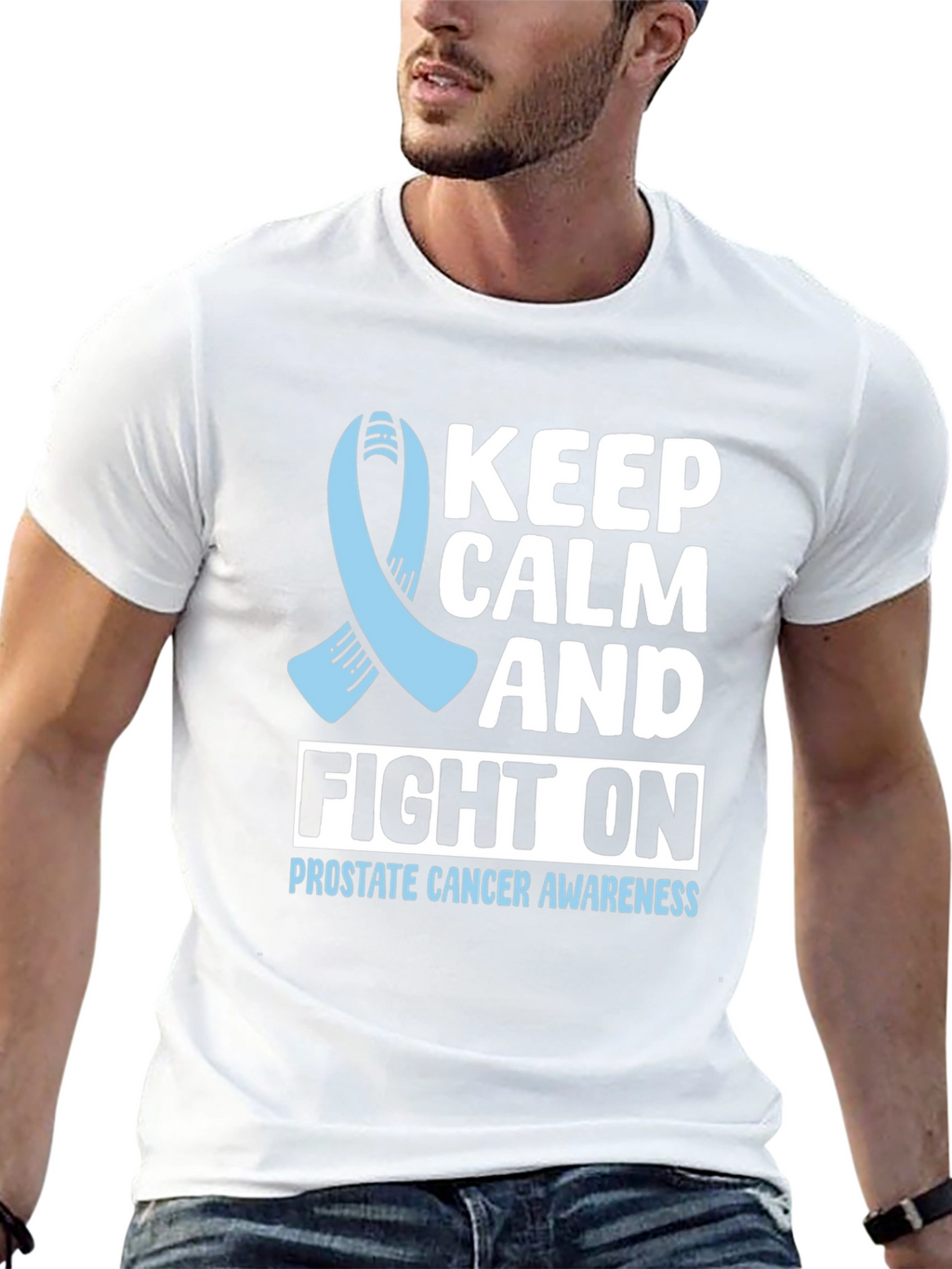 Prostate Cancer Awareness T-Shirt Keep Calm and Fight On
