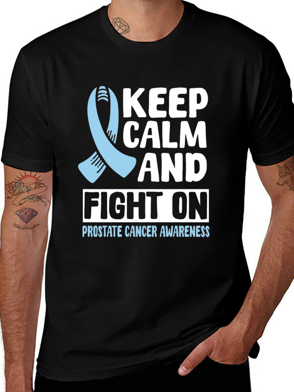 Prostate Cancer Awareness T-Shirt Keep Calm and Fight On