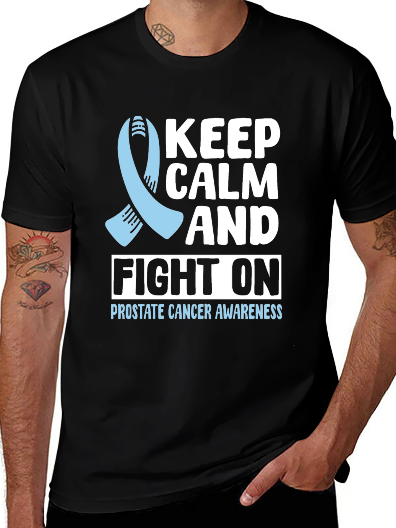 Prostate Cancer Awareness T-Shirt Keep Calm and Fight On