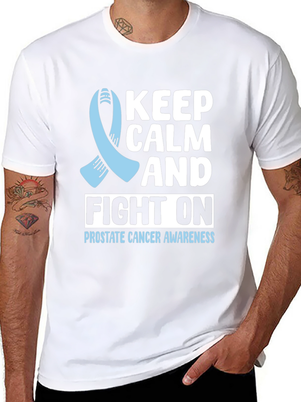 Prostate Cancer Awareness T-Shirt Keep Calm and Fight On