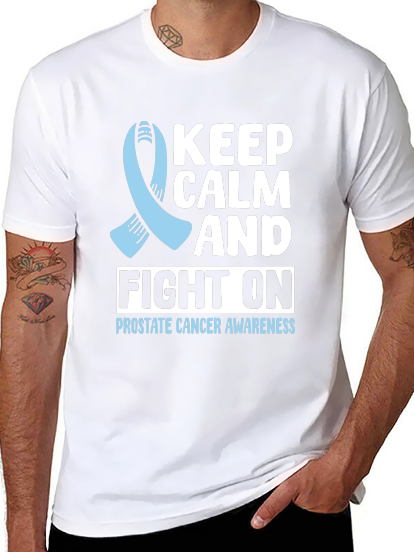 Prostate Cancer Awareness T-Shirt Keep Calm and Fight On