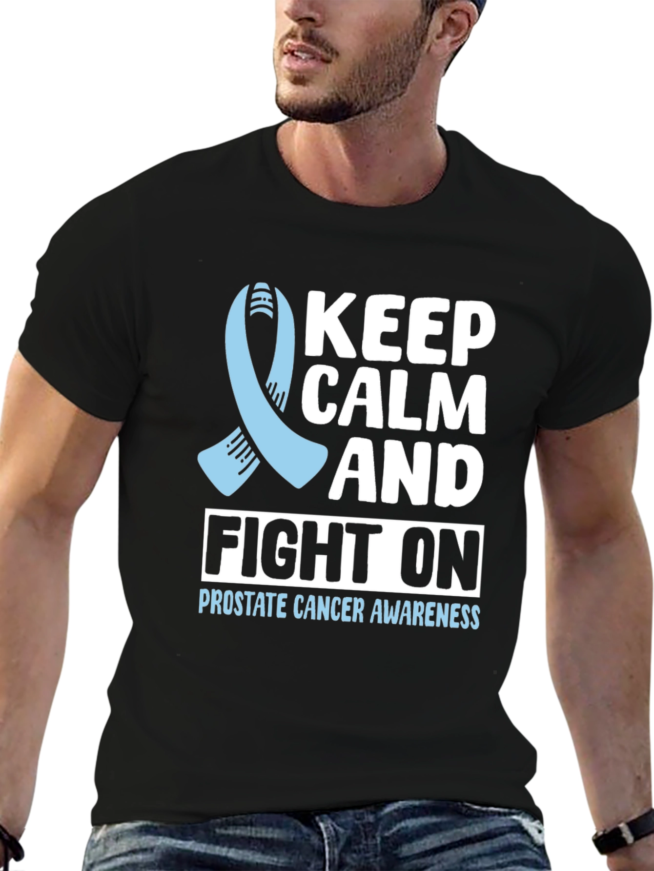 Prostate Cancer Awareness T-Shirt Keep Calm and Fight On