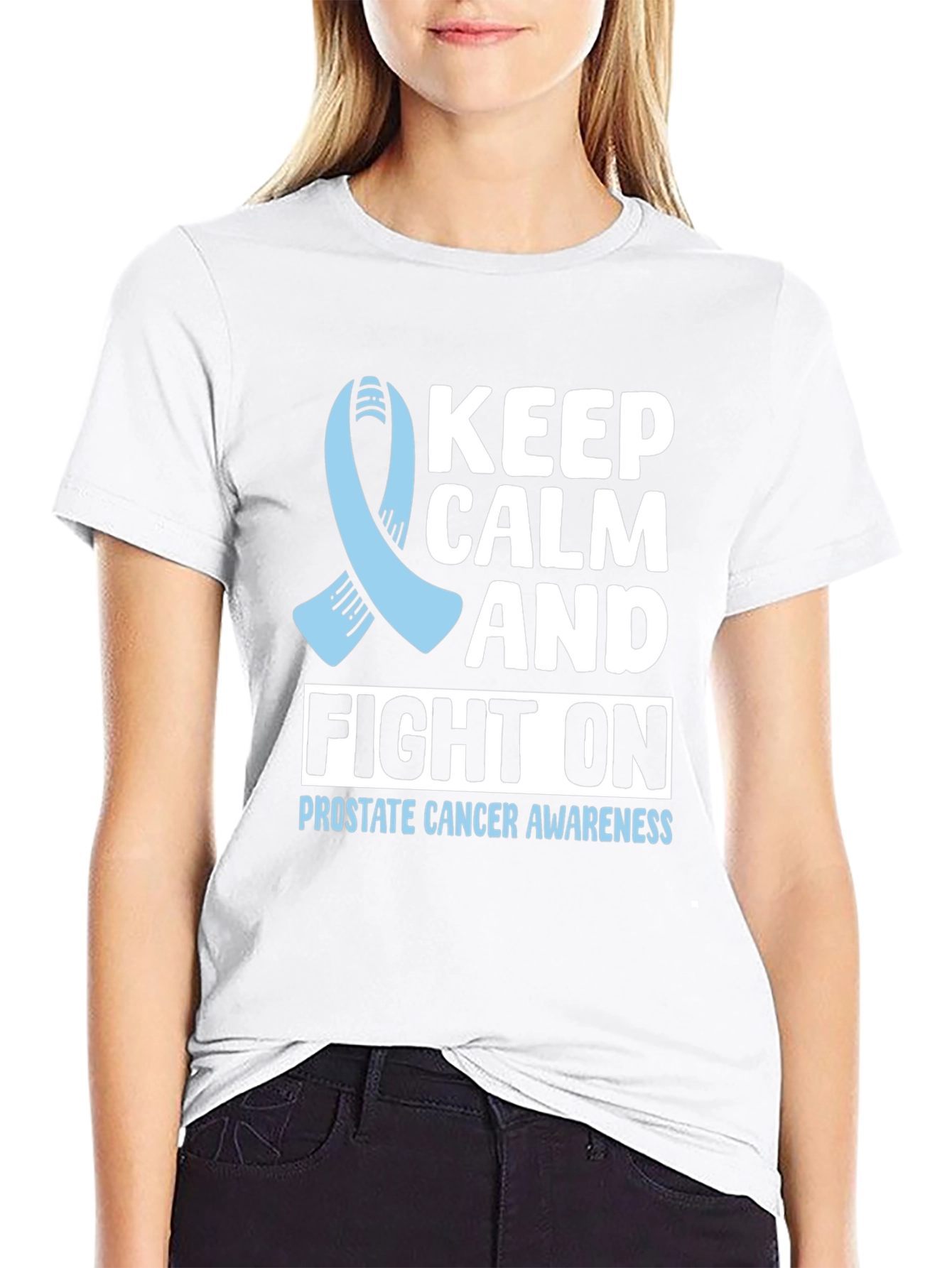 Prostate Cancer Awareness T-Shirt Keep Calm and Fight On